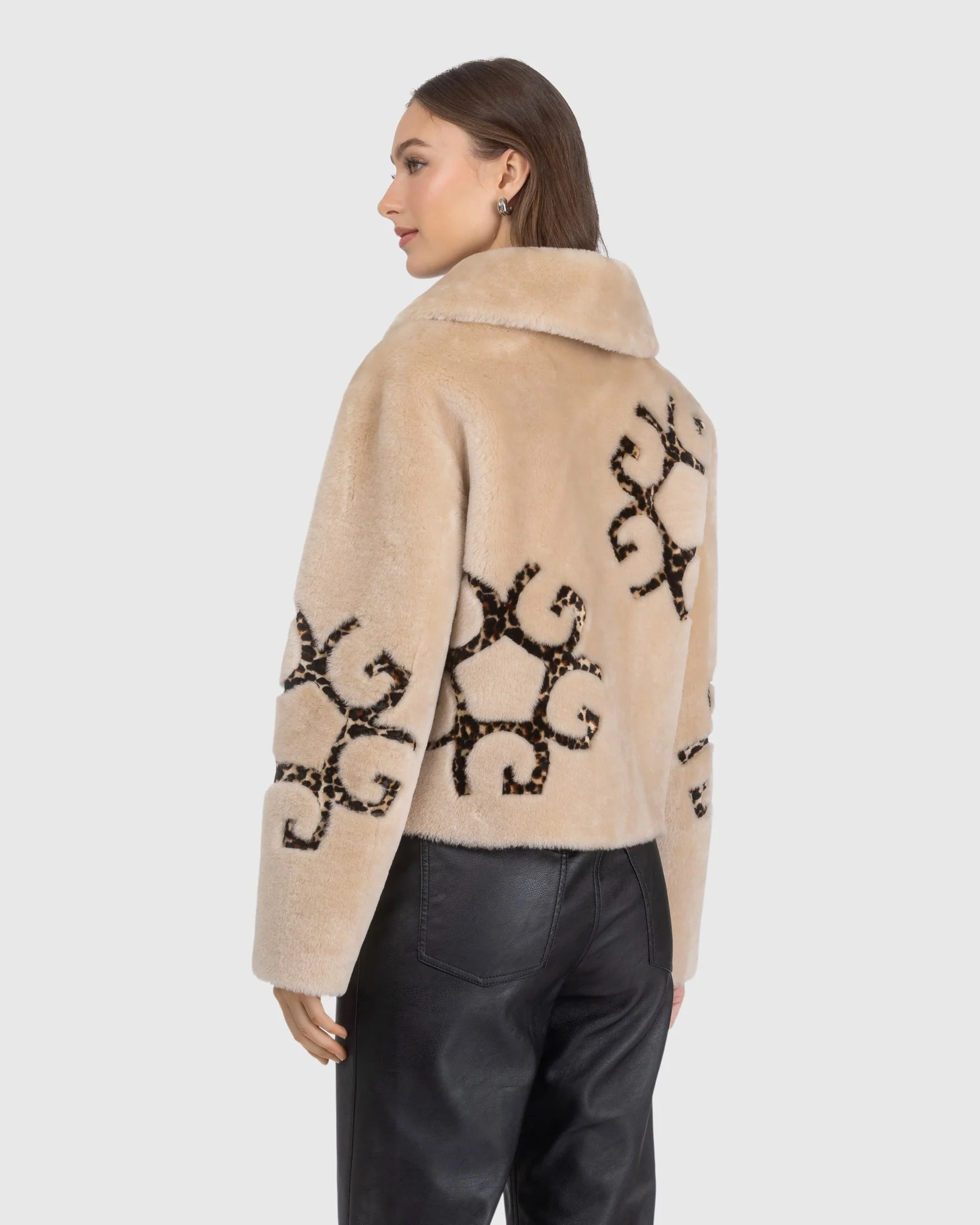 Reversible Shearling Lamb Jacket With Gorski Insignia Intarsia - Image 5