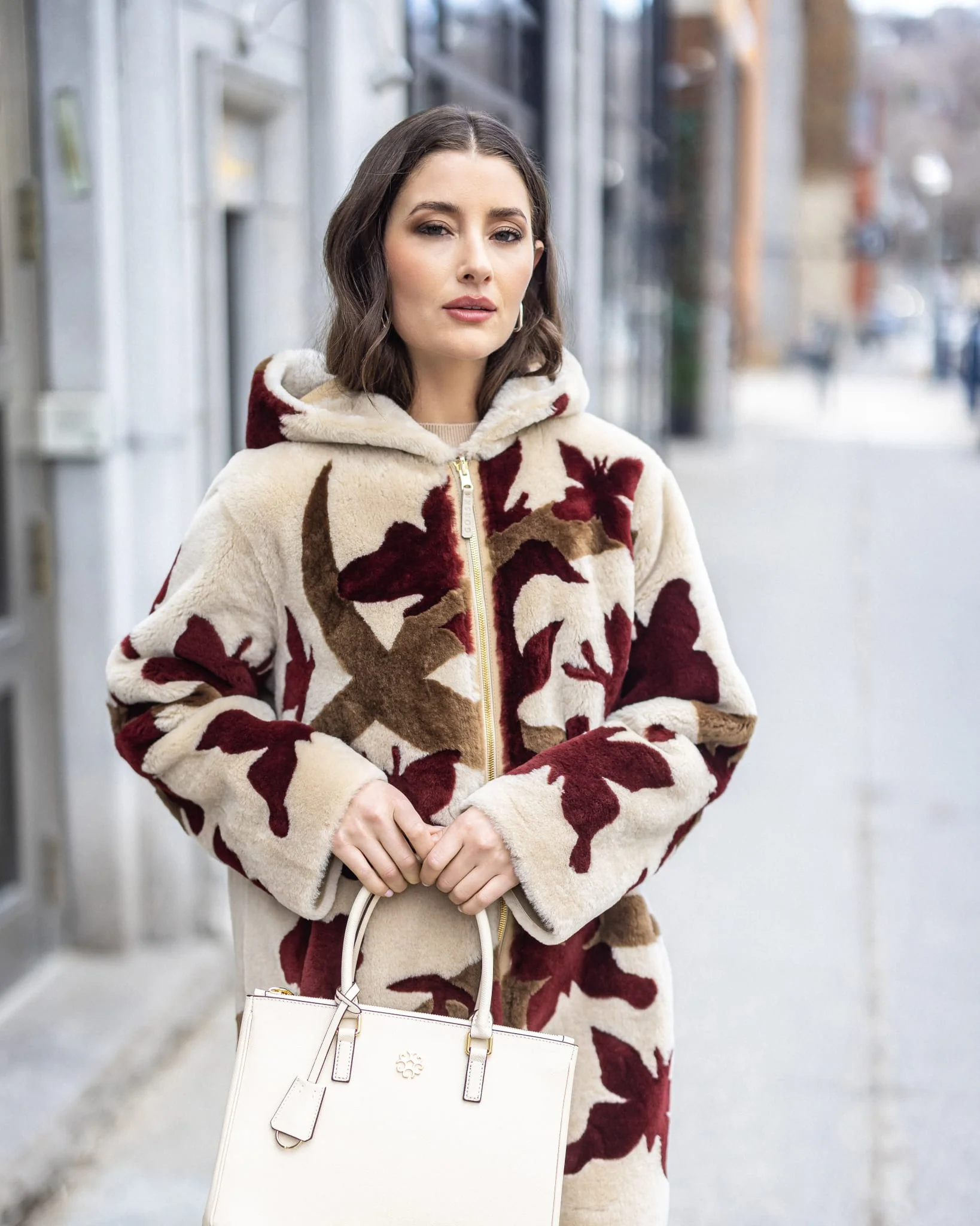 Reversible Shearling Lamb Parka With Butterfly Intarsia - Image 8