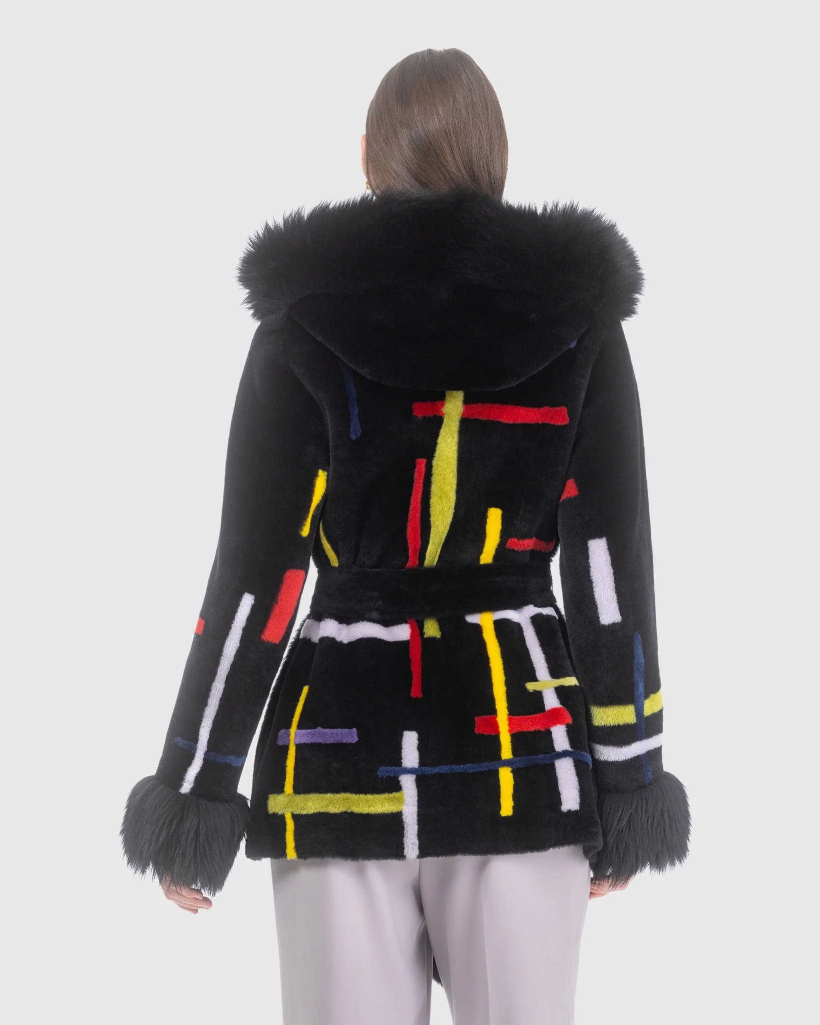 Reversible Shearling Lamb Jacket With Merinillo Shearling Lamb Hood Trim & Cuffs, Belt - Image 4