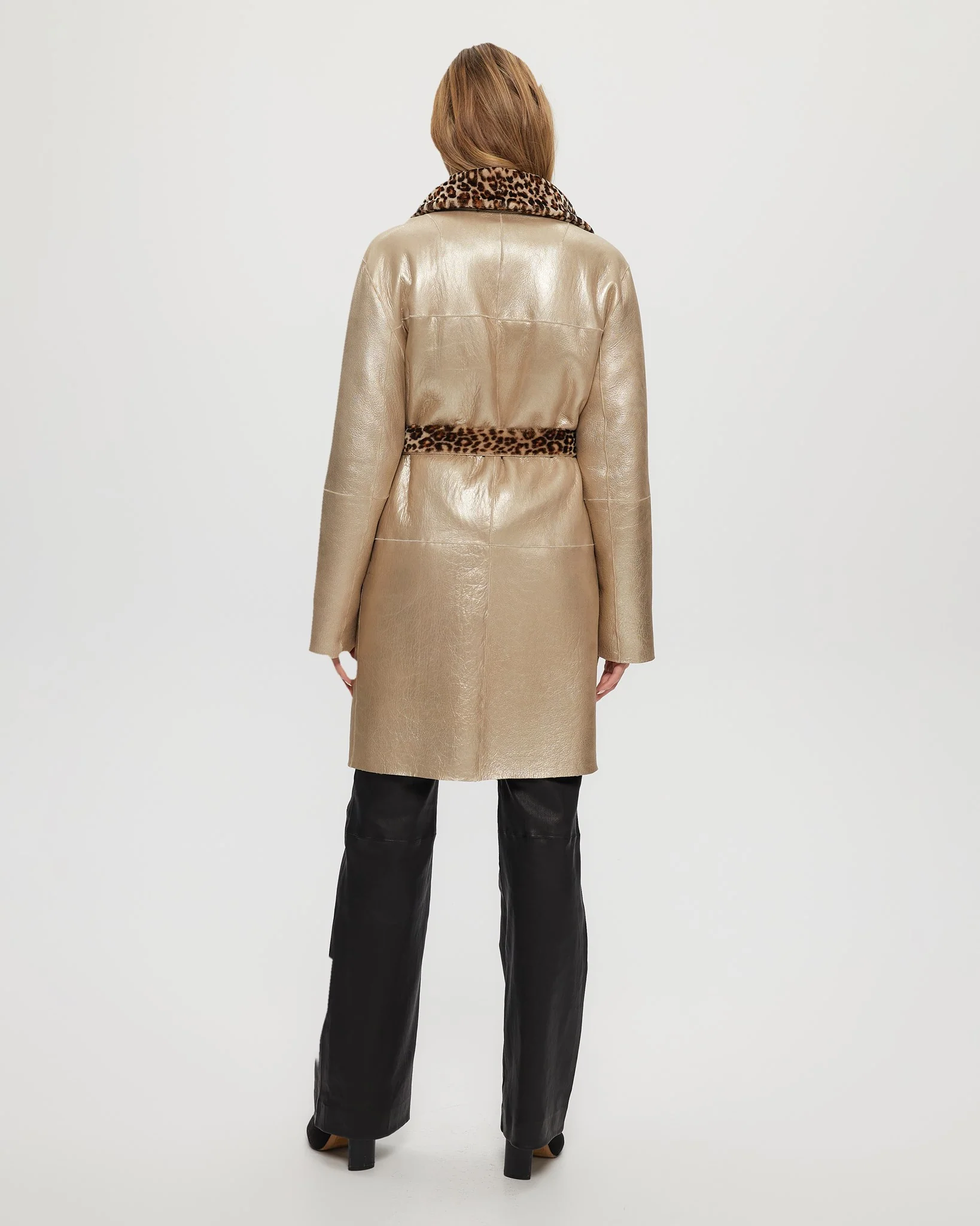 REVERSIBLE SHEARLING LAMB STROLLER, BELT - Image 6