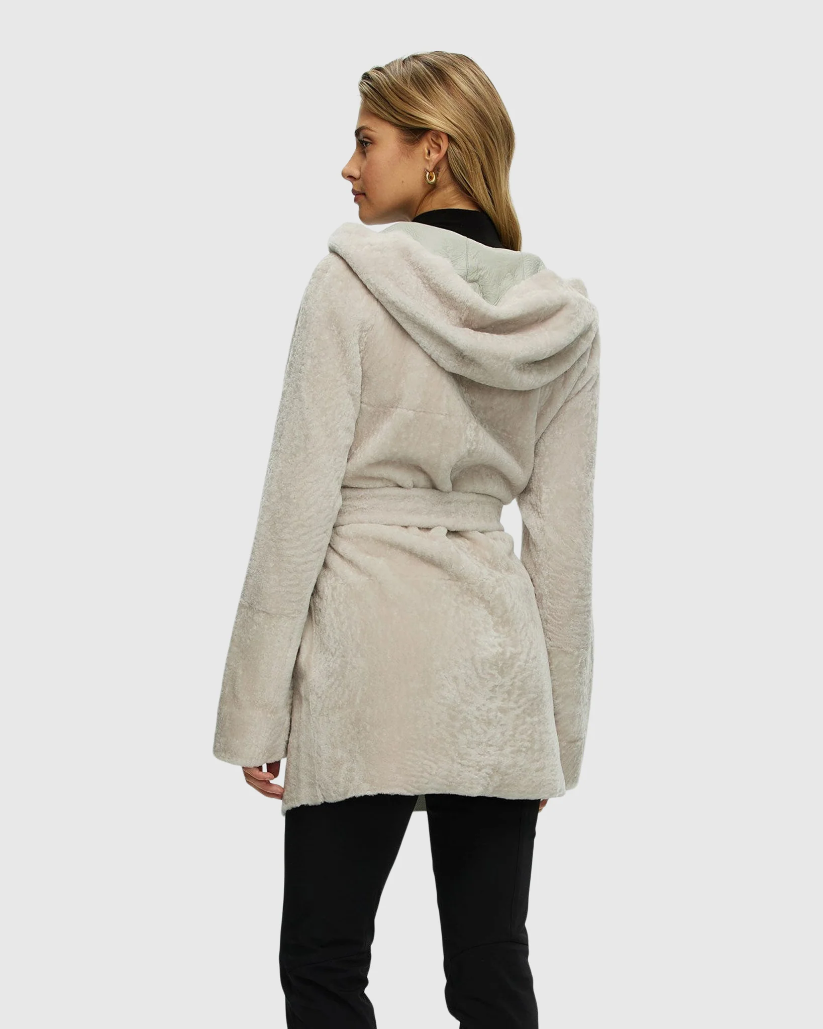 Reversible Select Shearling Lamb Zip Jacket, Hood - Image 10