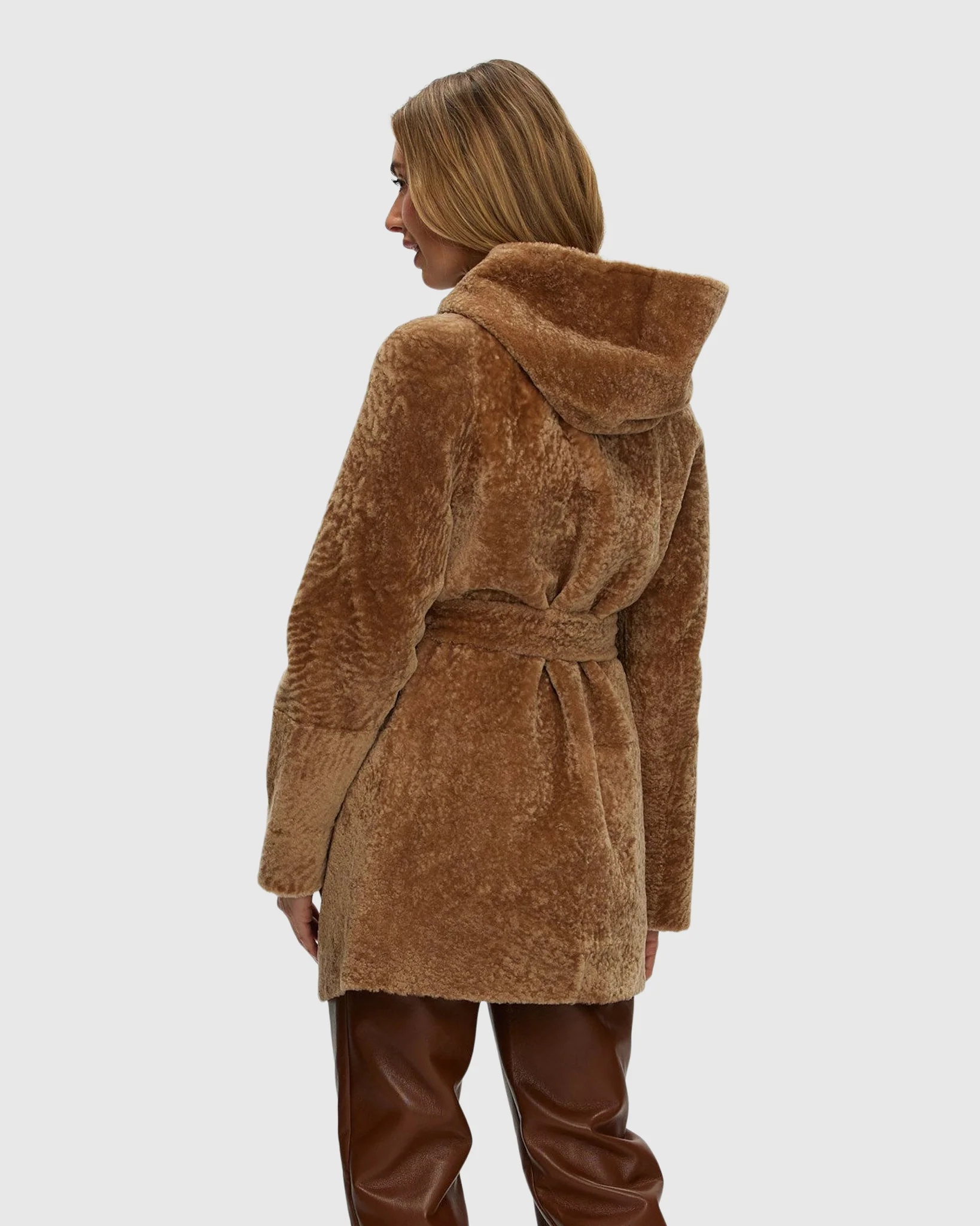Reversible Select Shearling Lamb Zip Jacket, Hood - Image 18