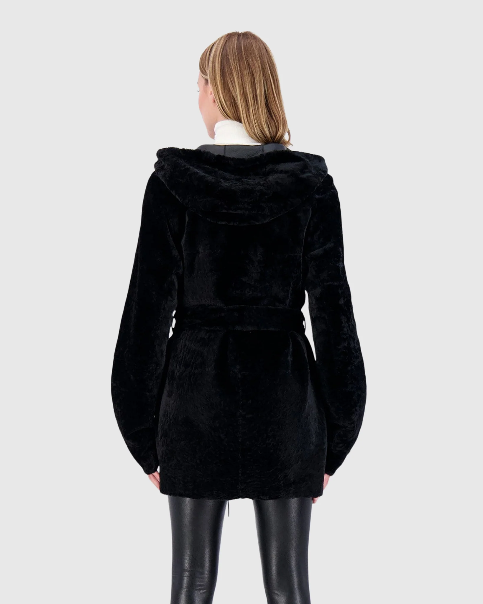 Reversible Select Shearling Lamb Zip Jacket, Hood - Image 7