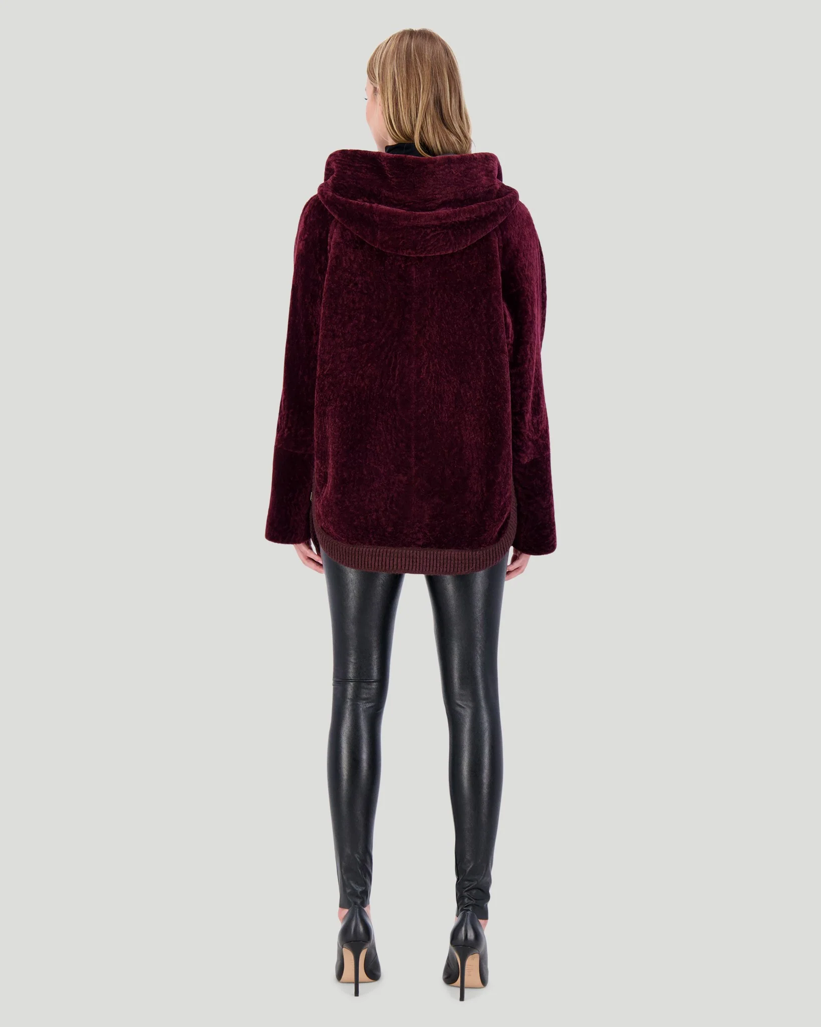 Reversible Select Shearling Lamb Zip Parka With Ribbed Hem - Image 8