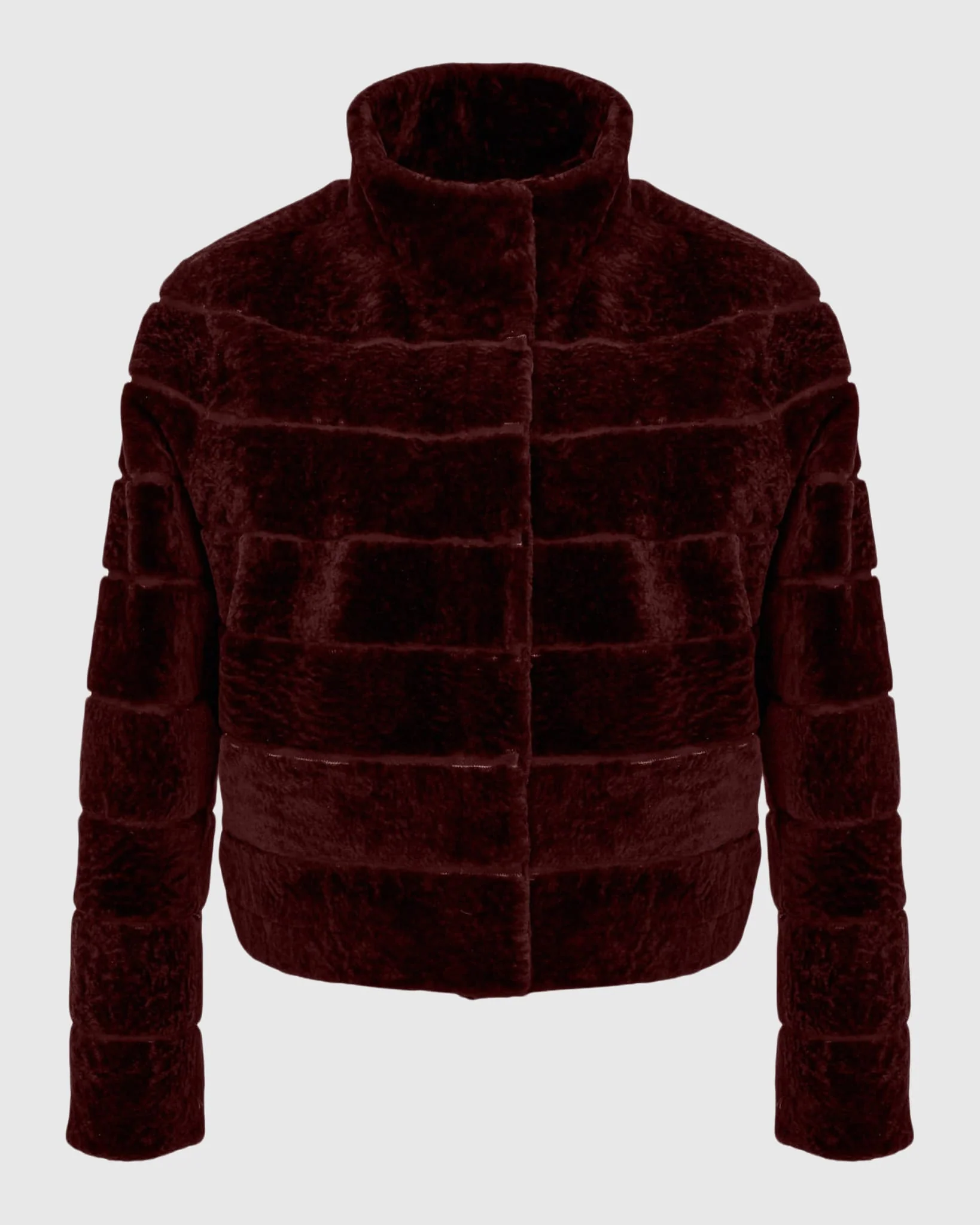 Reversible Textured Shearling Lamb Jacket - Image 11