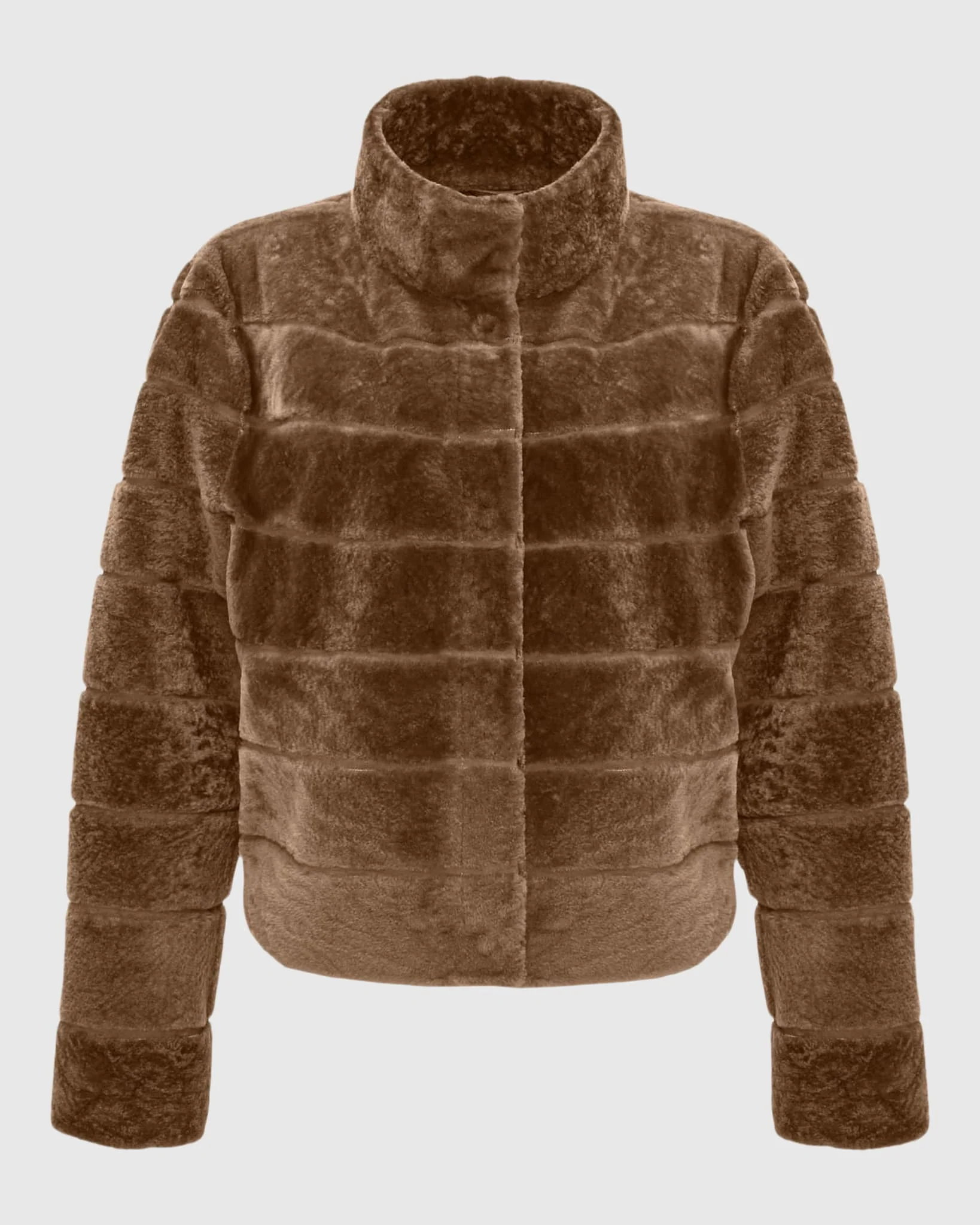 Reversible Textured Shearling Lamb Jacket - Image 19