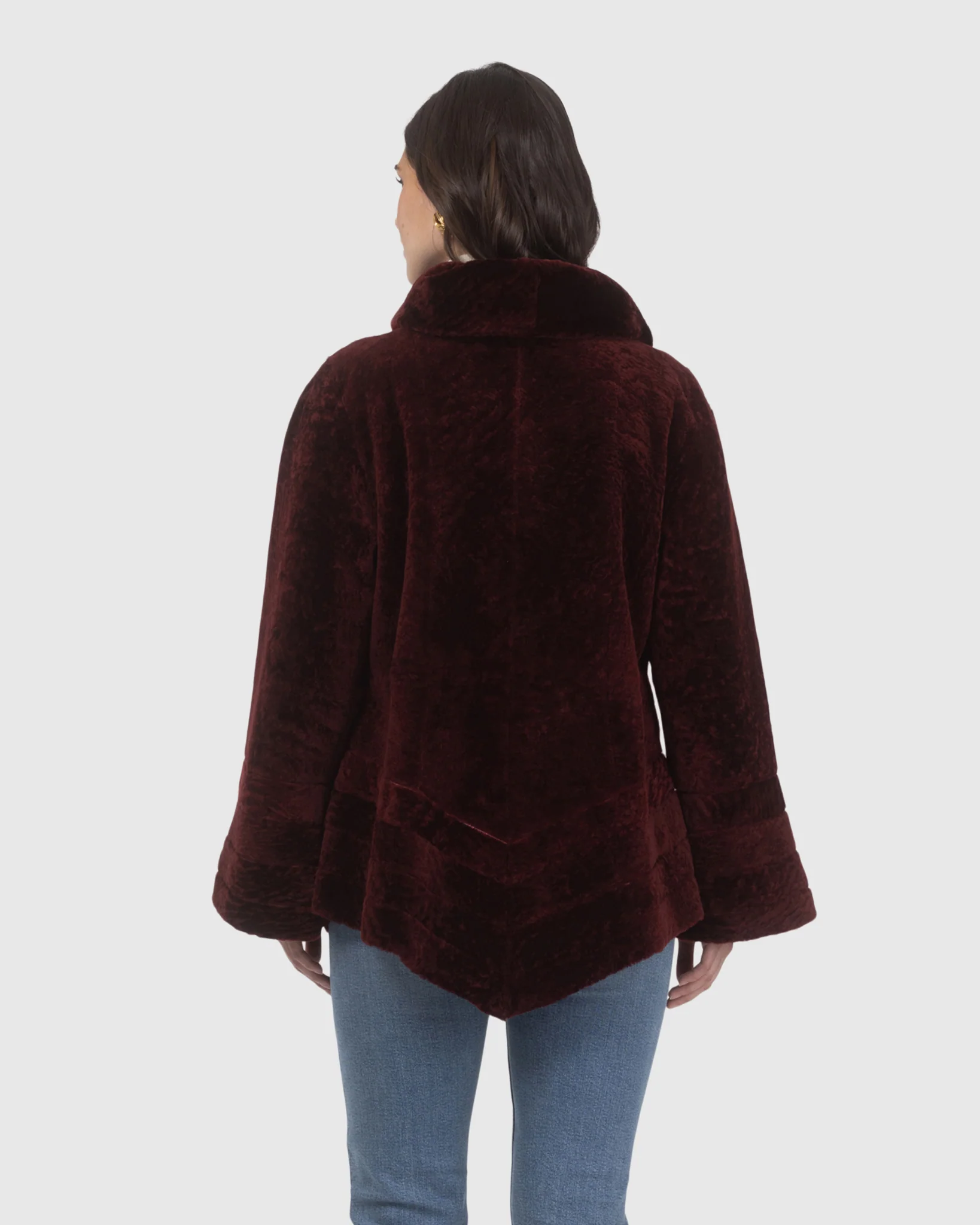 Reversible Textured Shearling Lamb Jacket - Image 24