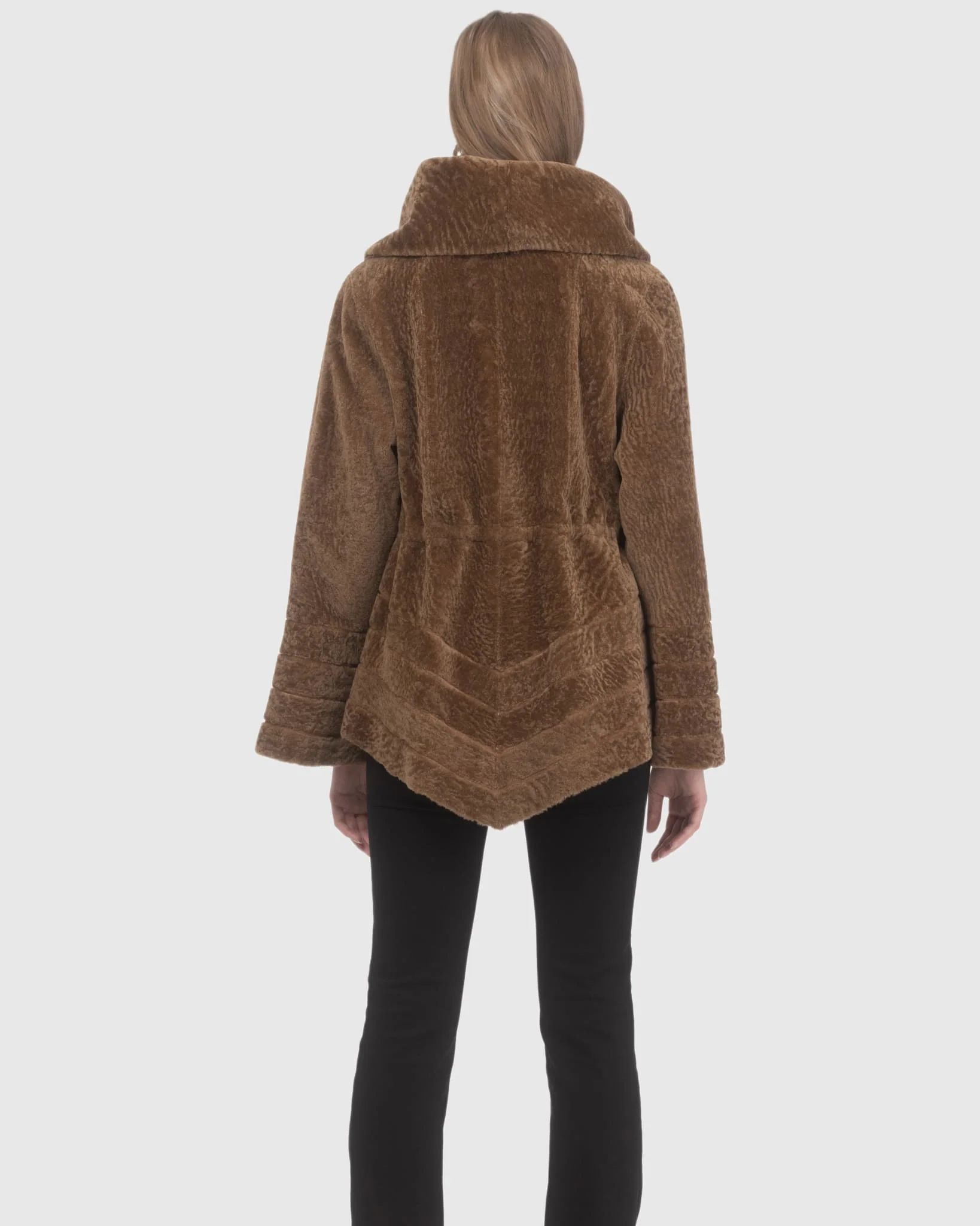Reversible Textured Shearling Lamb Jacket - Image 30