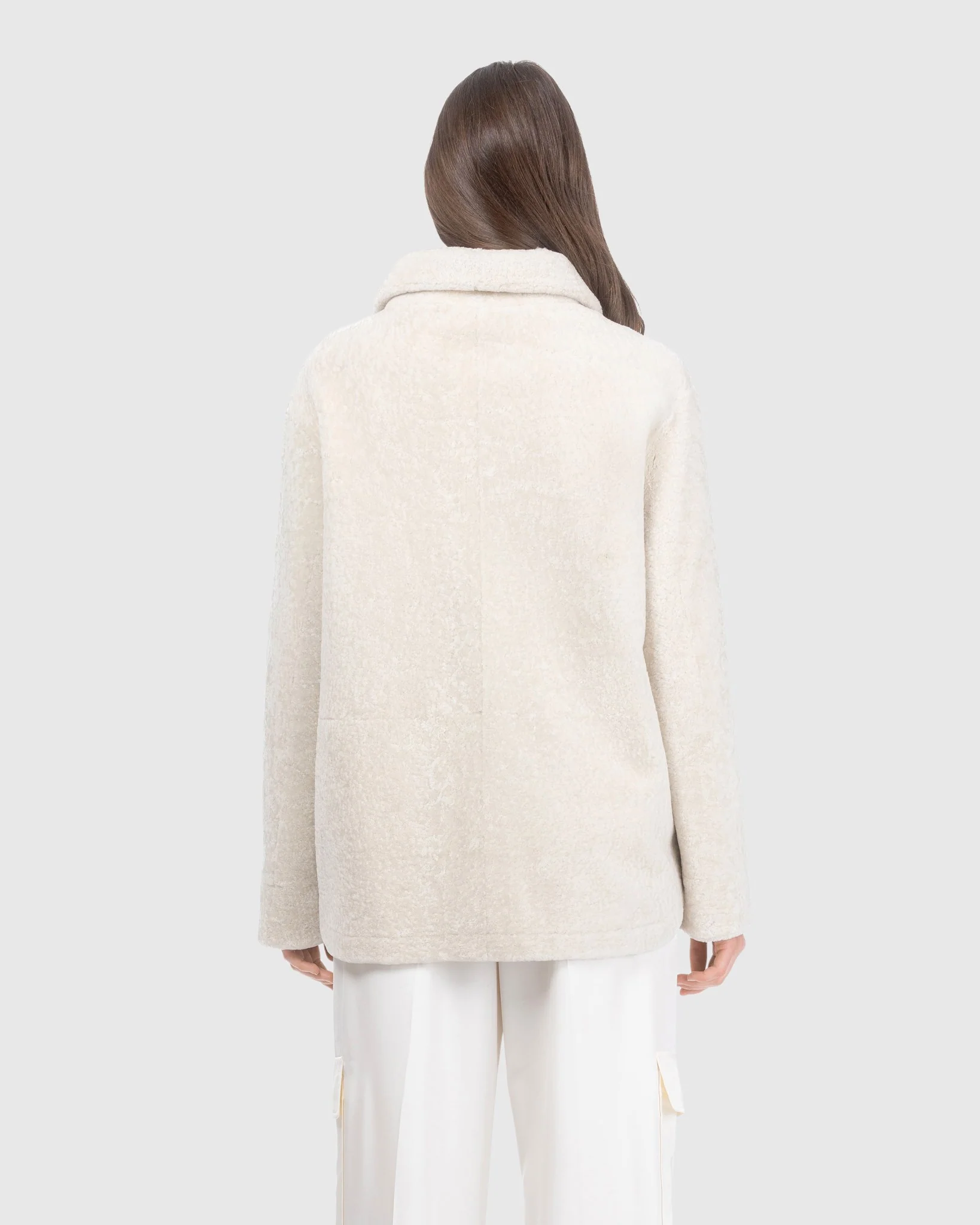 Reversible Textured Shearling Lamb Jacket - Image 13