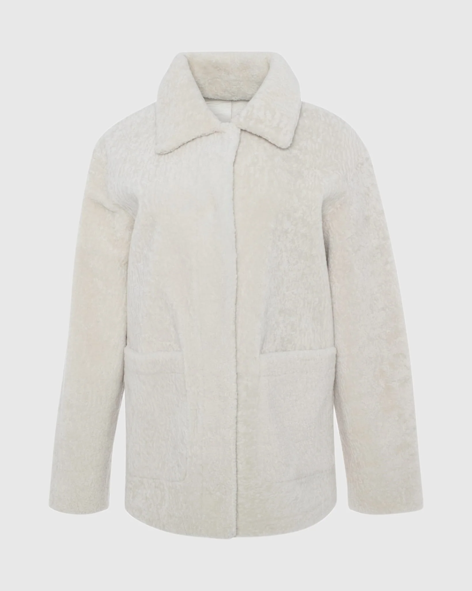 Reversible Textured Shearling Lamb Jacket - Image 15