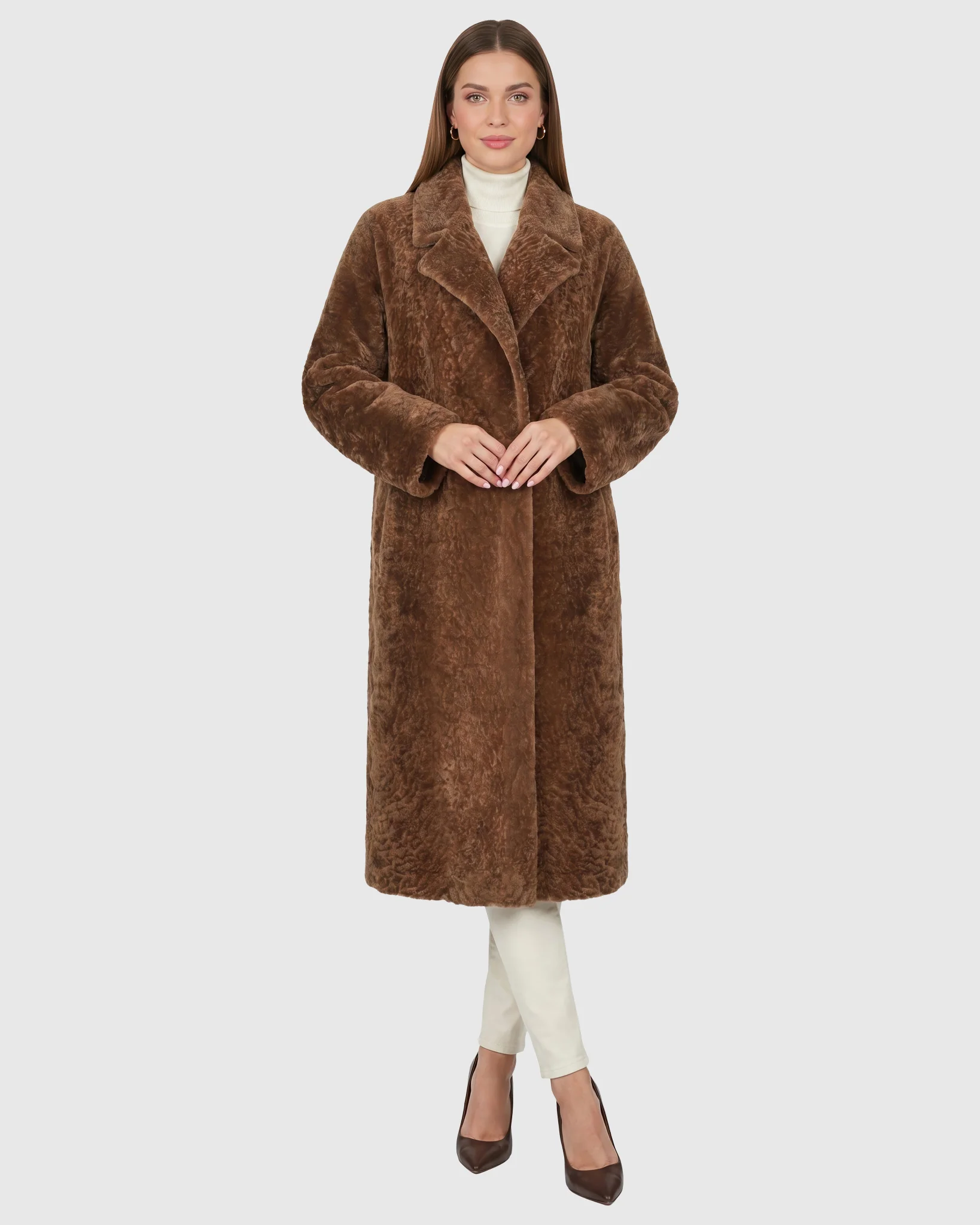 Reversible Textured Shearling Lamb Short Coat