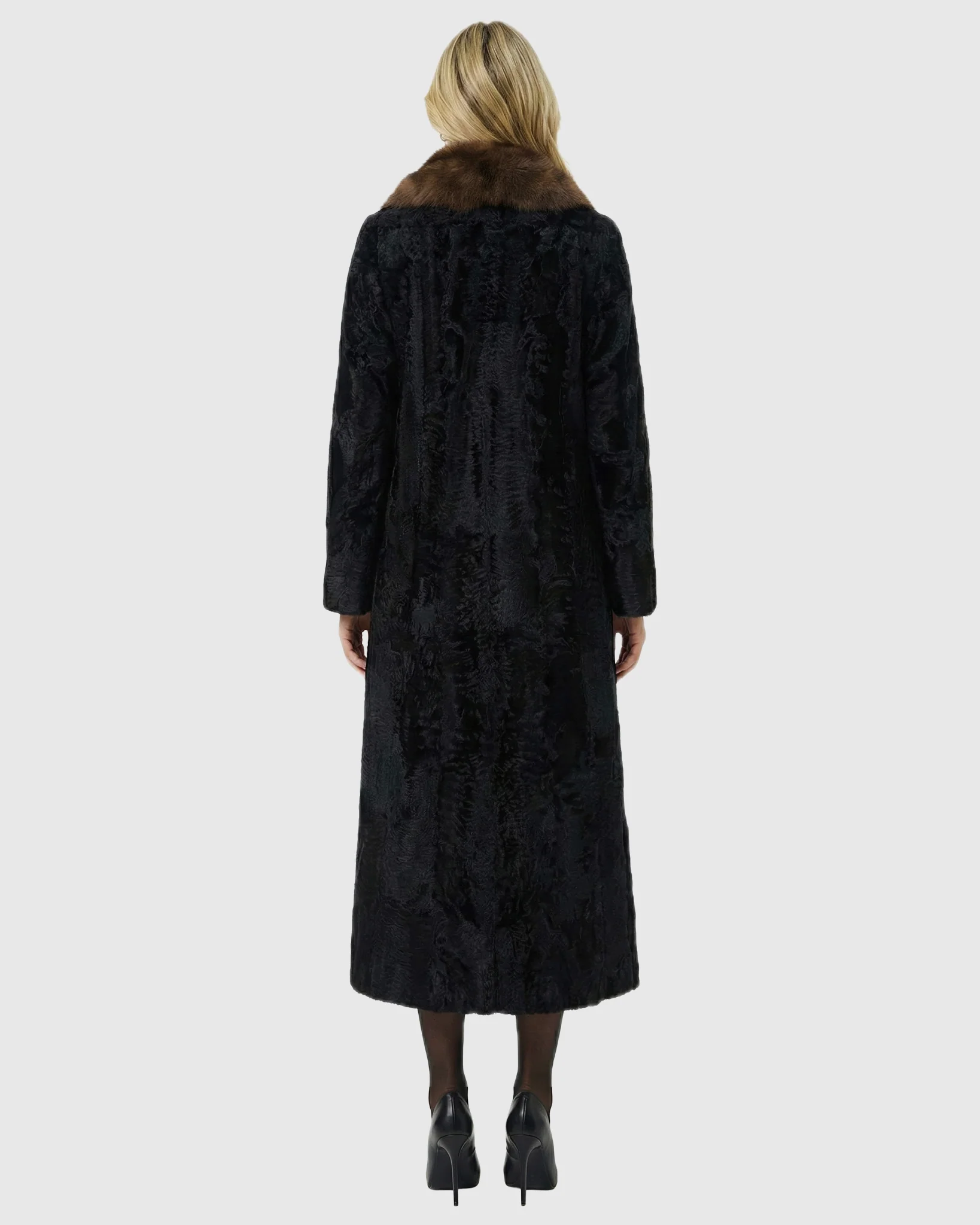 RUSSIAN BROADTAIL COAT WITH RUSSIAN SABLE COLLAR - Image 3