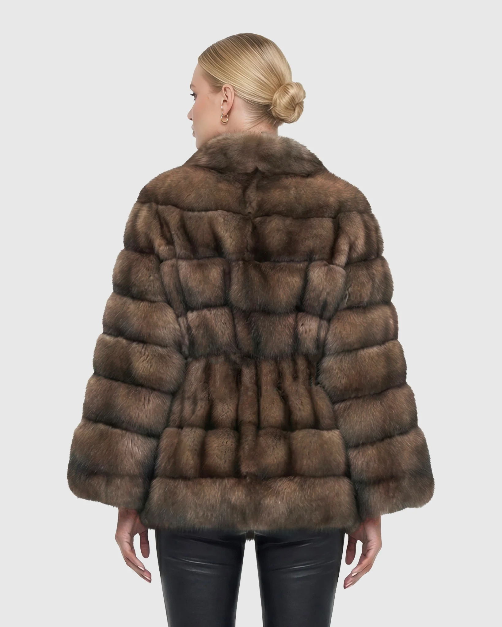 Russian Sable Jacket With Leather Belt - Image 3