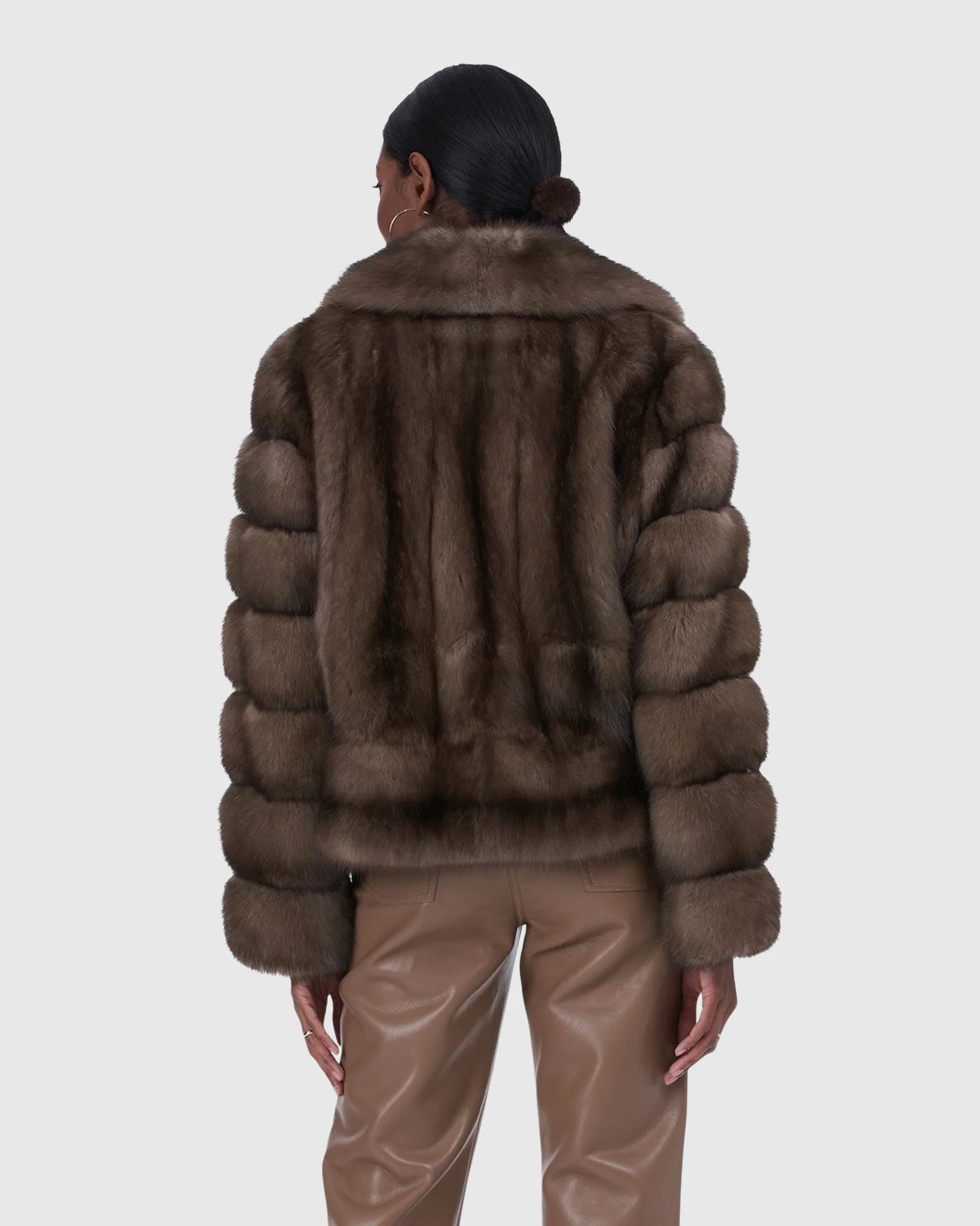 RUSSIAN SABLE JACKET WITH HORIZONTAL SLEEVES - Image 2