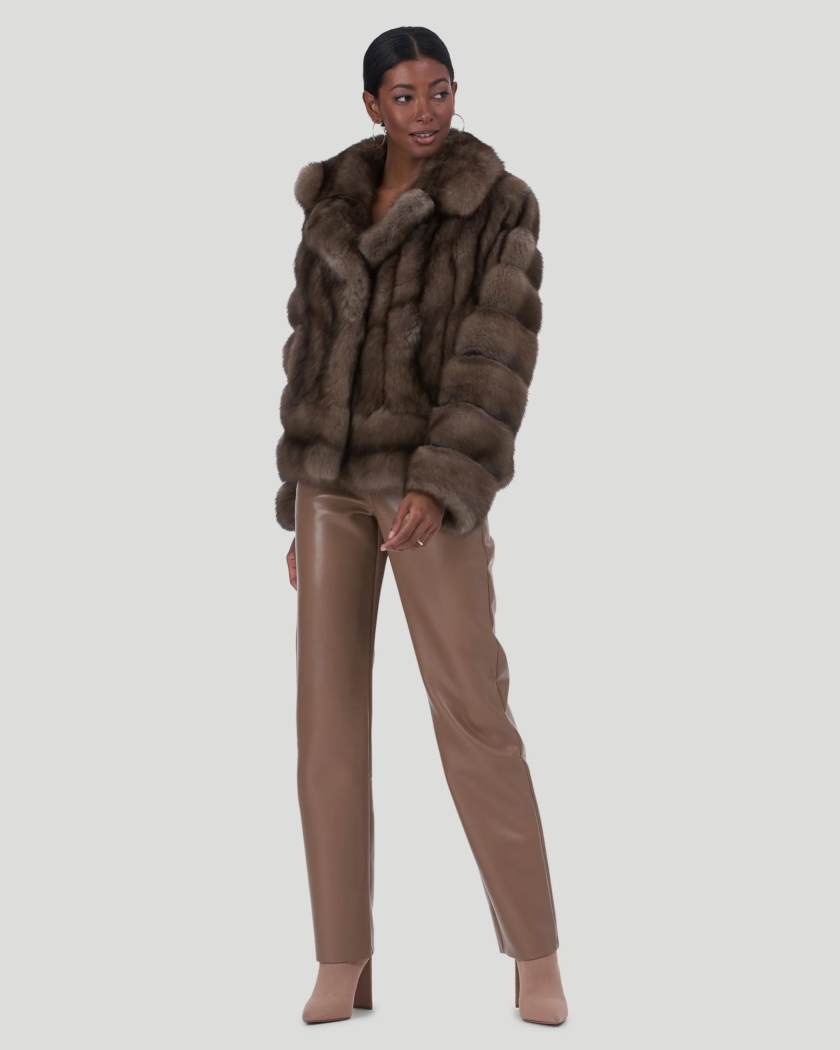 RUSSIAN SABLE JACKET WITH HORIZONTAL SLEEVES - Image 3