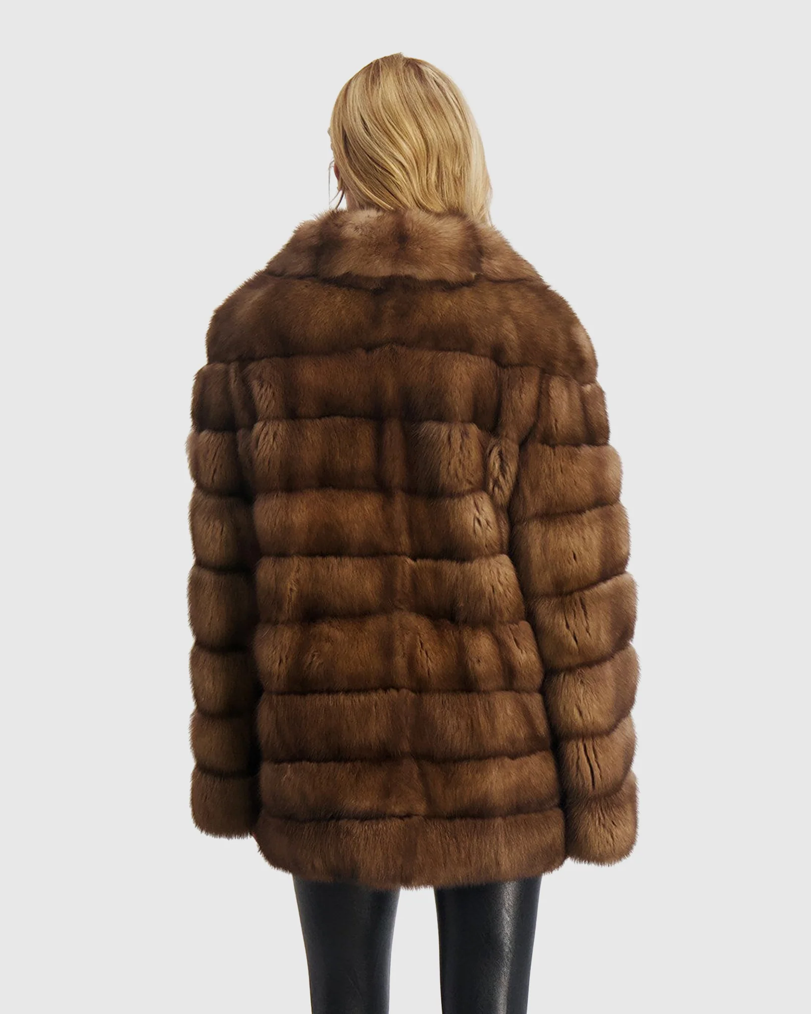 SABLE JACKET WITH LEATHER BELT - Image 5