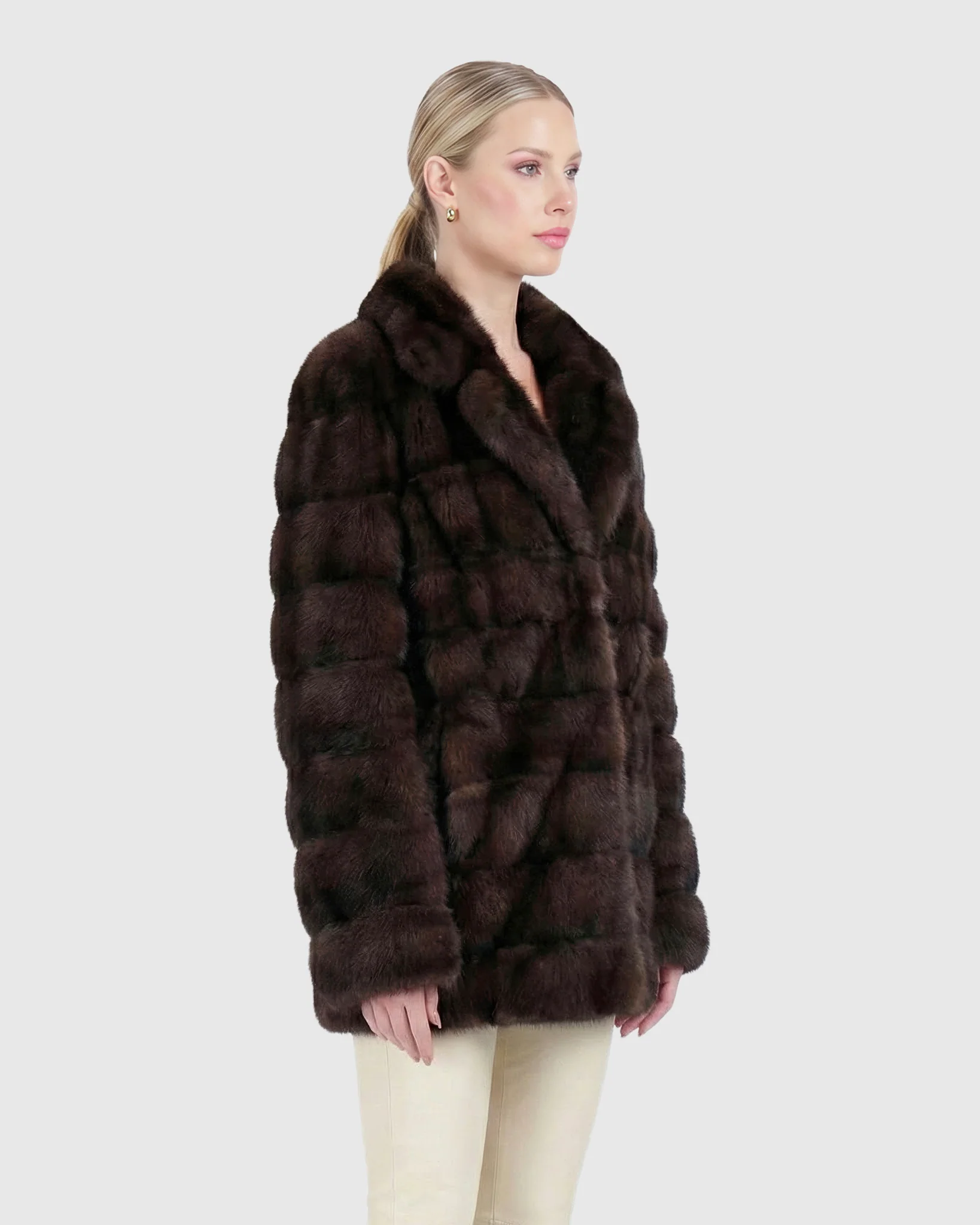 Sable Jacket With Notch Collar - Image 3
