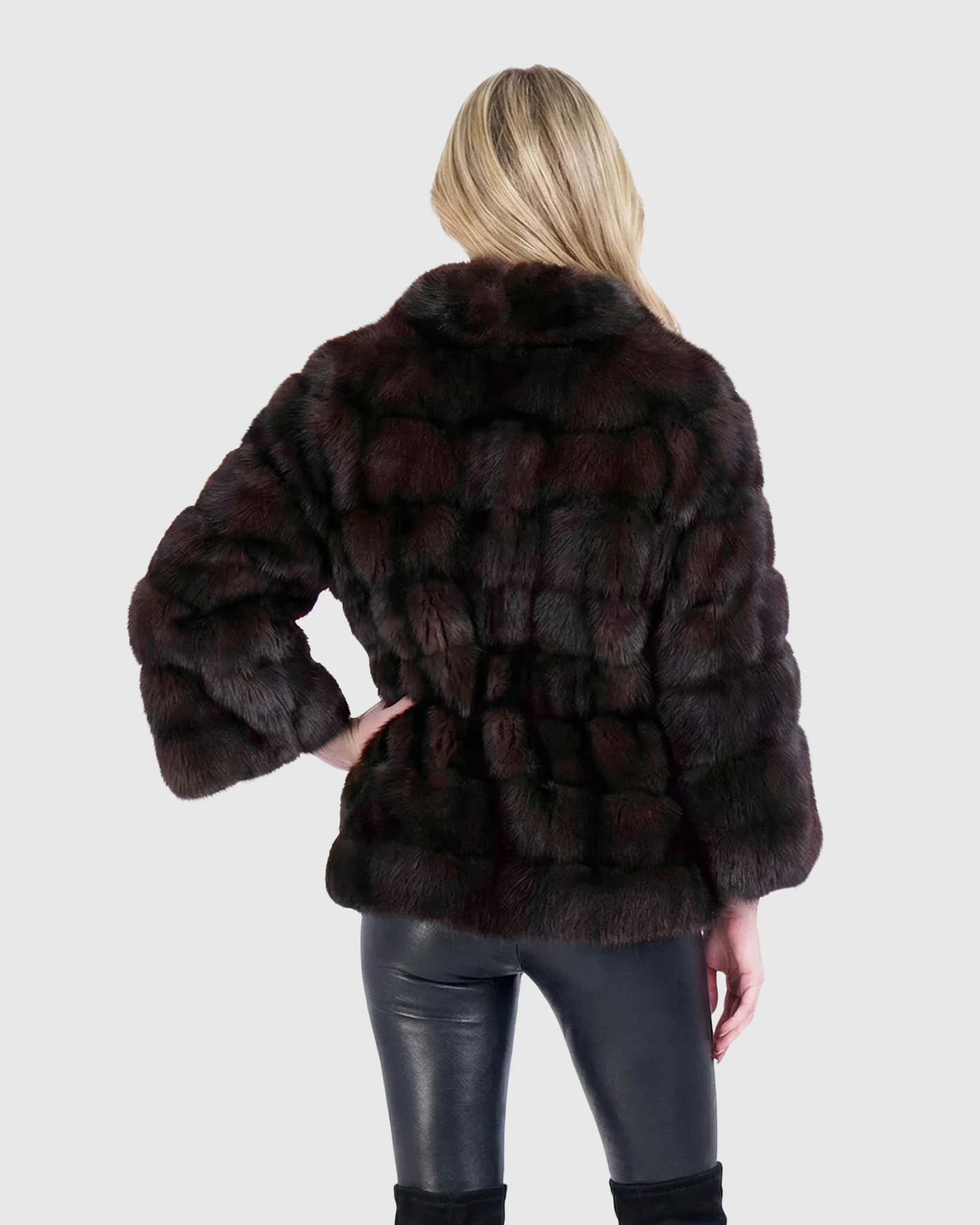 SABLE JACKET WITH STAND COLLAR - Image 4