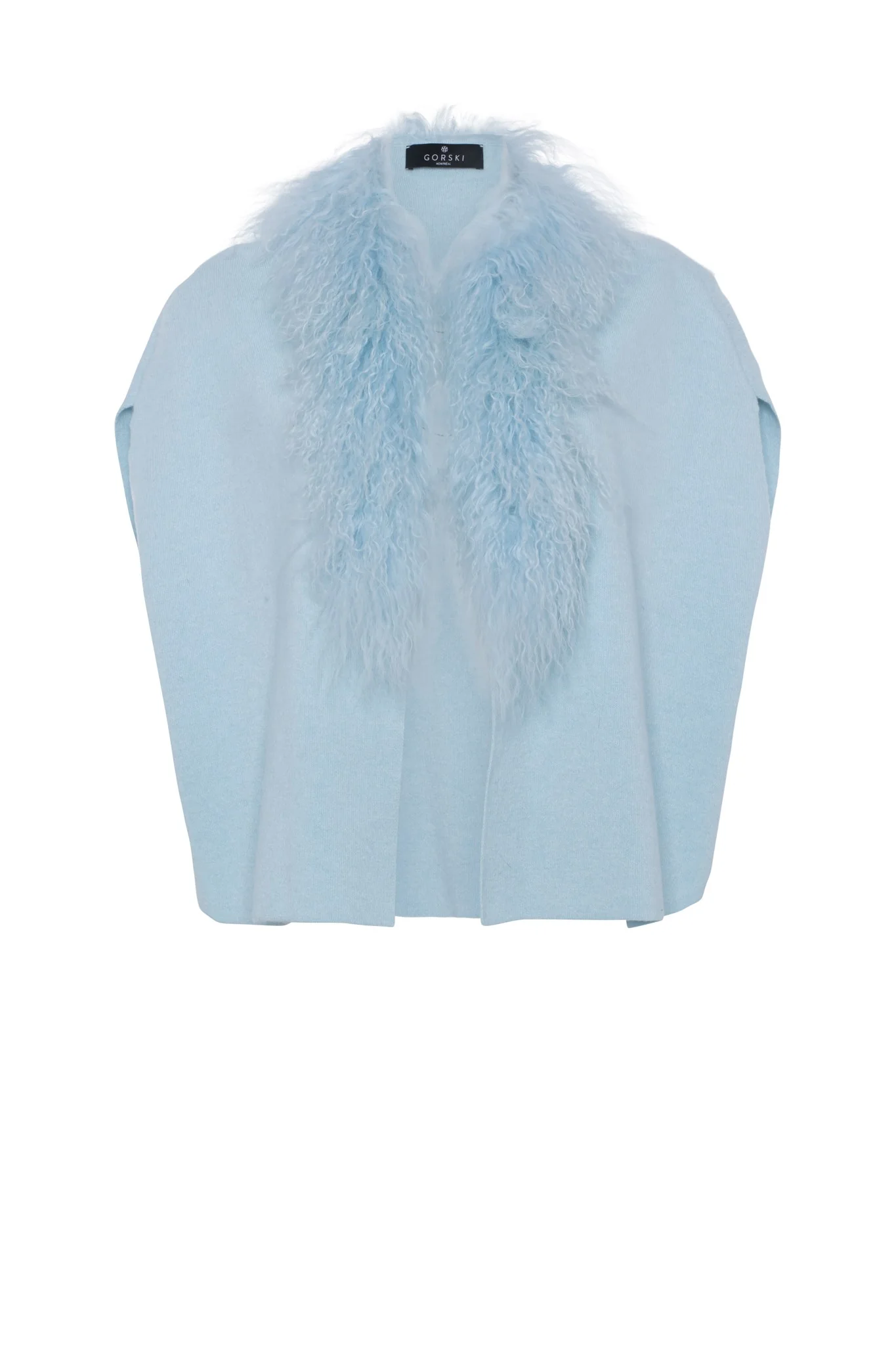 Select Cashmere And Merino Wool Blend Cape With Select Mongolian Lamb Trim - Image 6