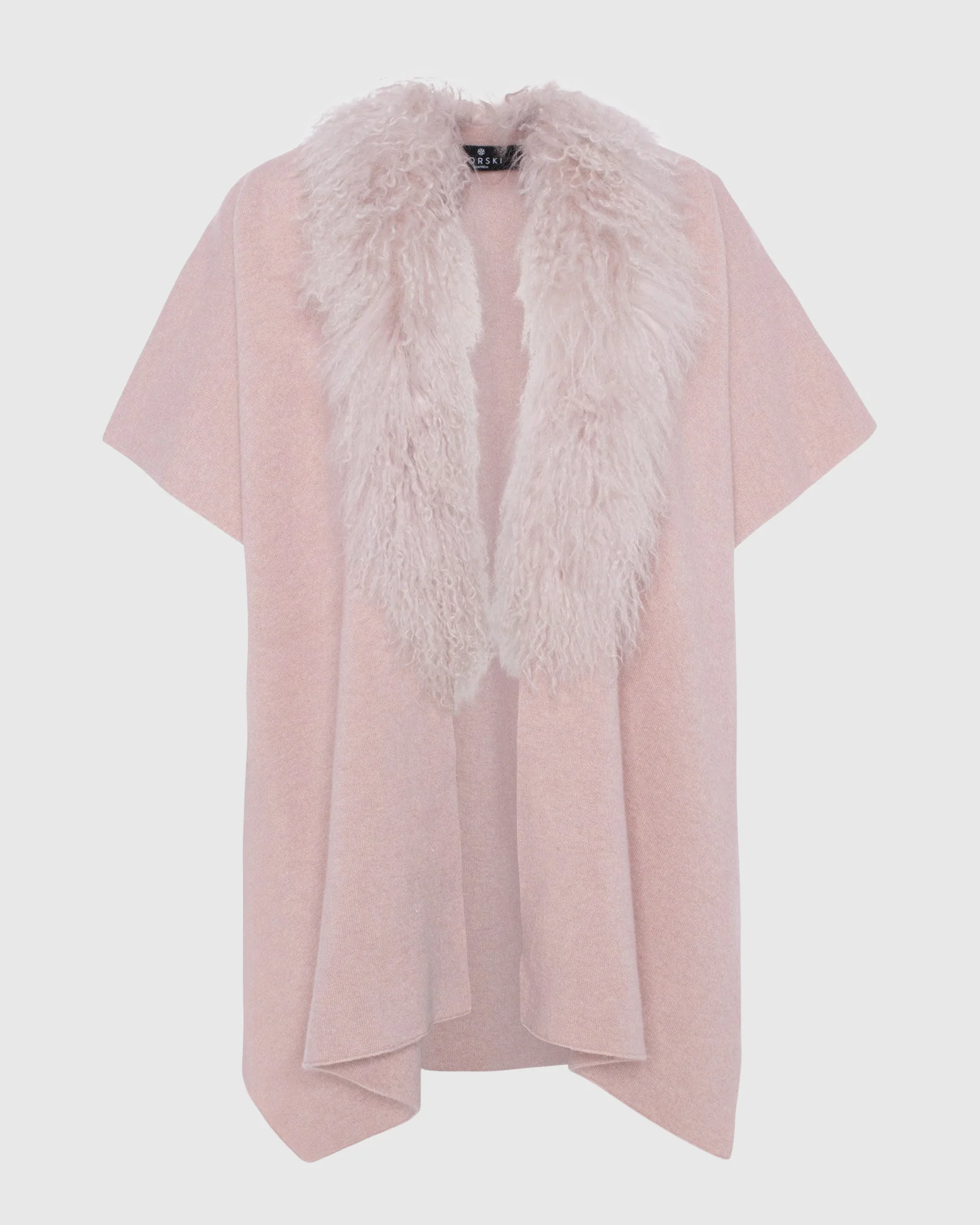 Select Cashmere And Merino Wool Blend Cape With Select Mongolian Lamb Trim - Image 11