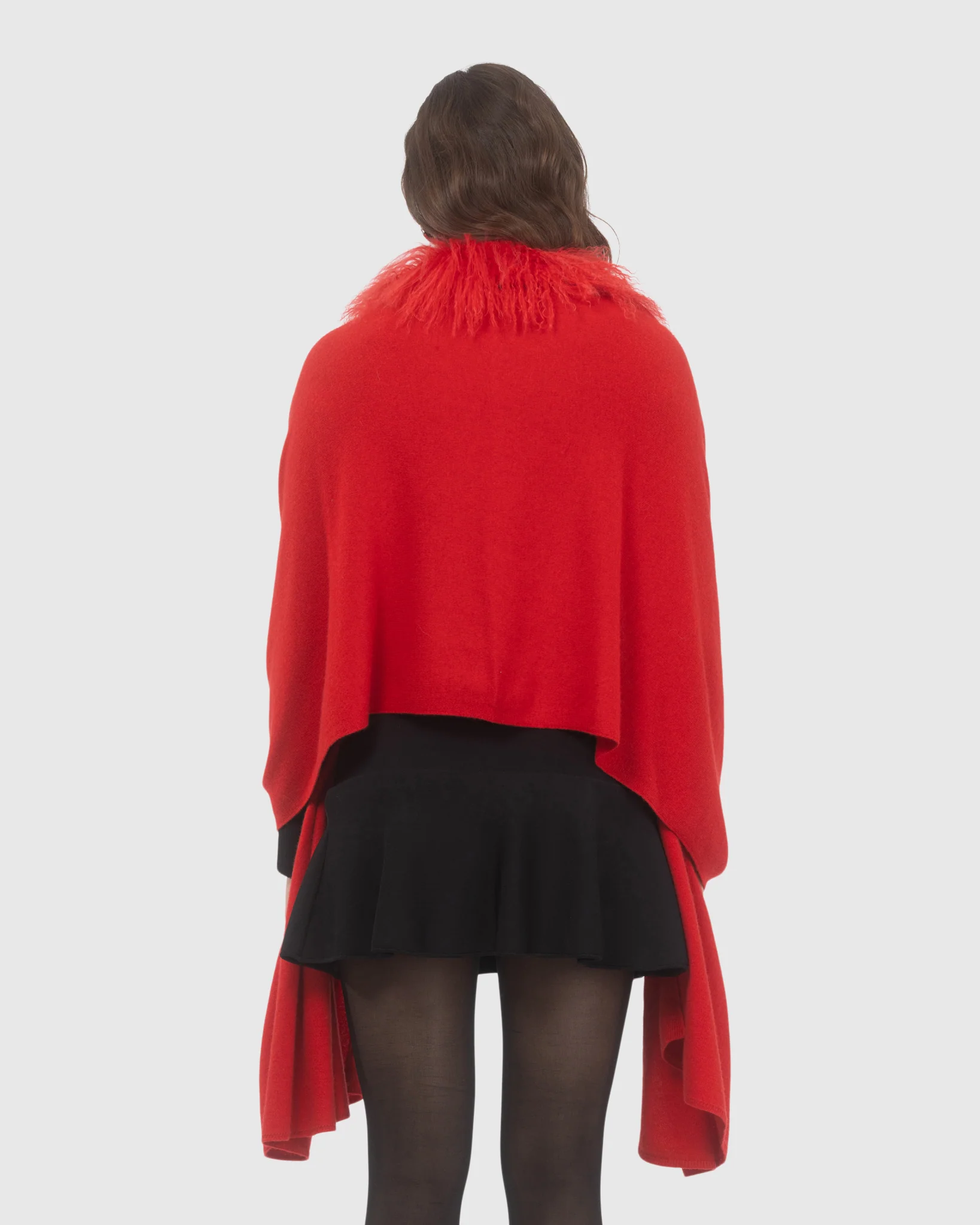 Select Cashmere And Merino Wool Blend Stole With Select Mongolian Lamb Trim - Image 3