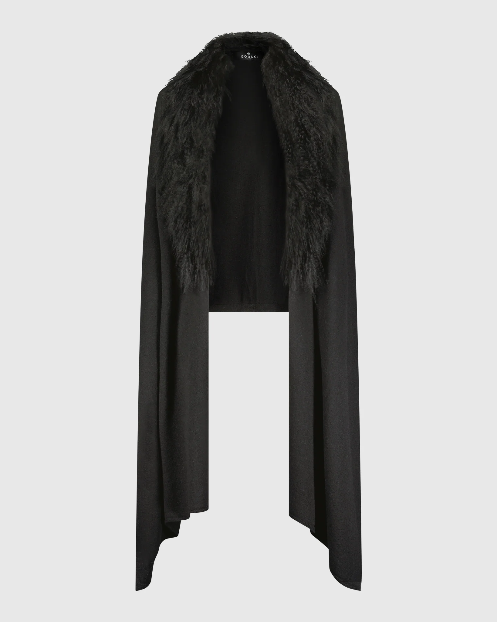 Select Cashmere And Merino Wool Blend Stole With Select Mongolian Lamb Trim - Image 6