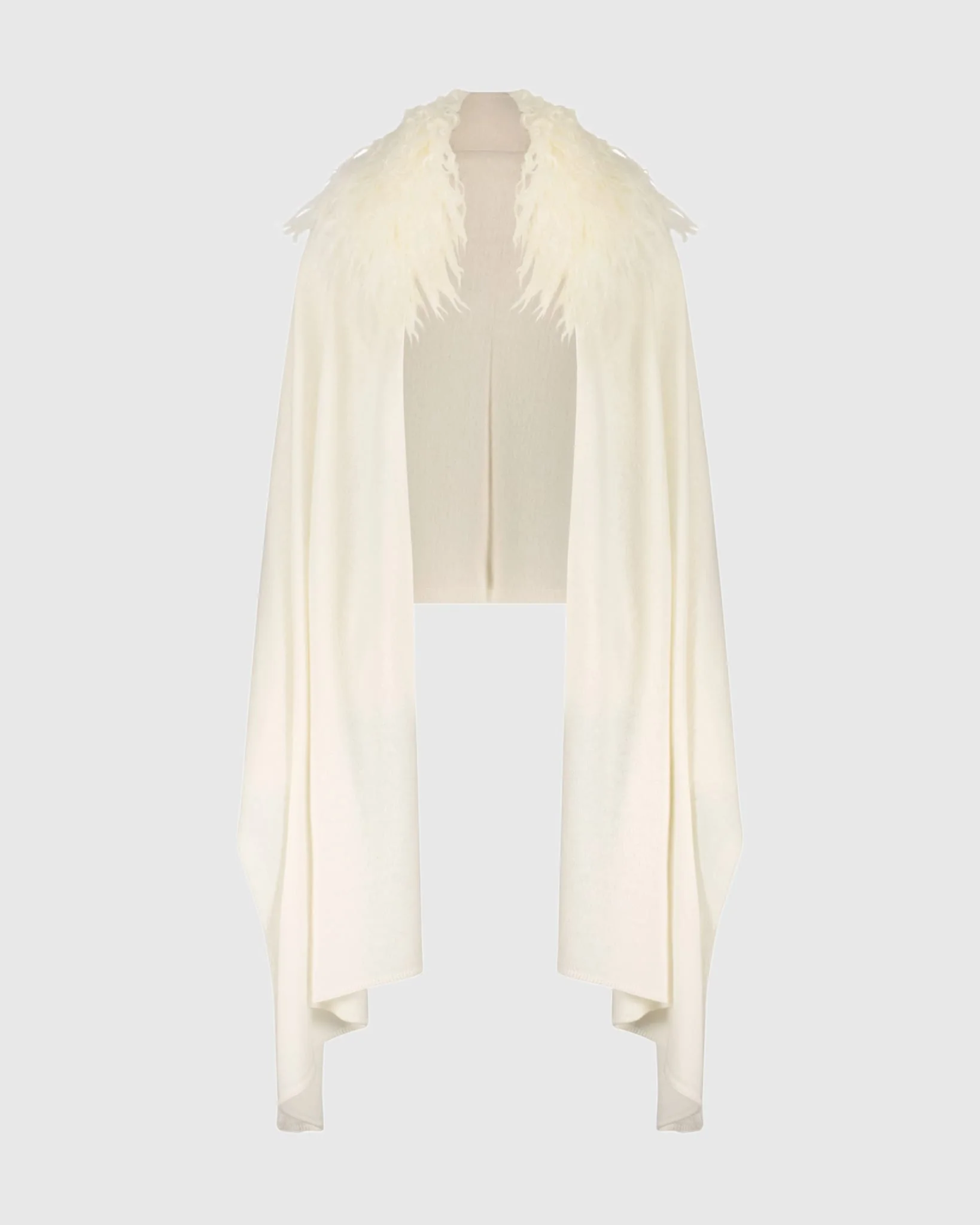 SELECT CASHMERE AND MERINO WOOL BLEND STOLE WITH SELECT MONGOLIAN LAMB TRIM - Image 28