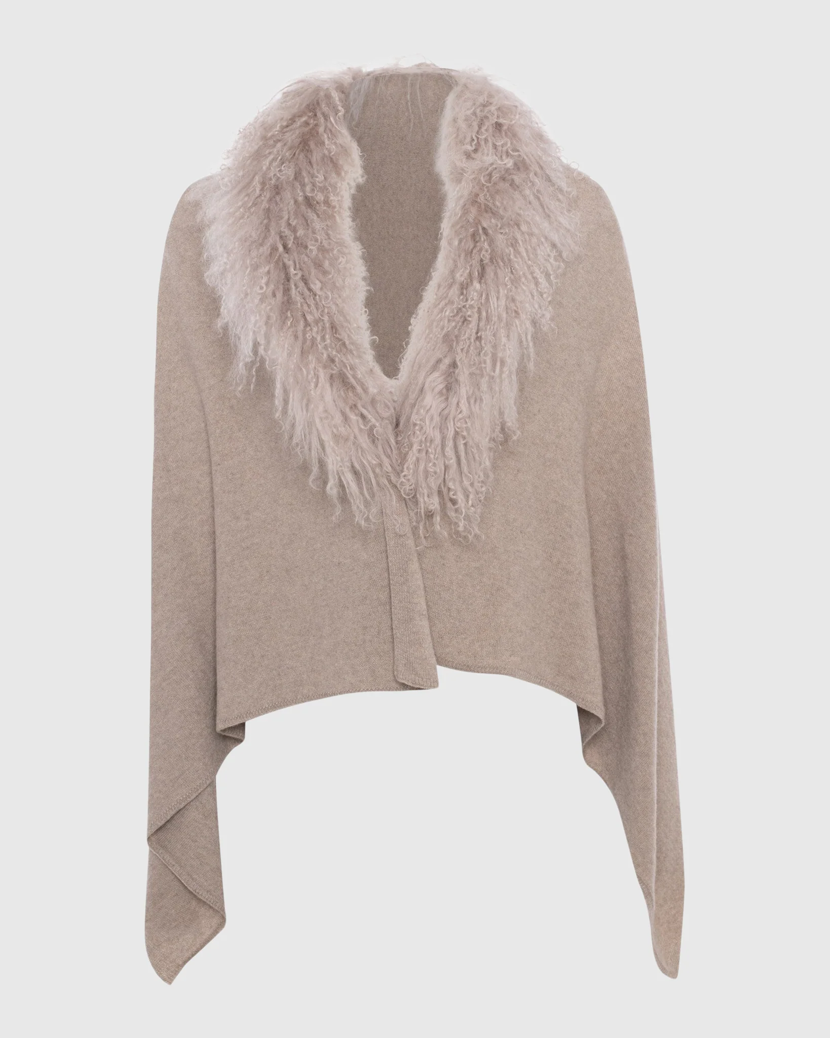 SELECT CASHMERE AND MERINO WOOL BLEND STOLE WITH SELECT MONGOLIAN LAMB TRIM - Image 14