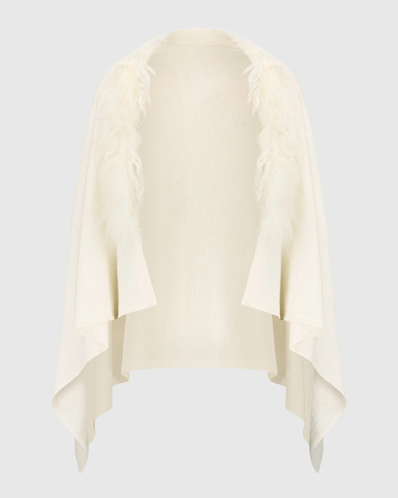 SELECT CASHMERE AND MERINO WOOL BLEND STOLE WITH SELECT MONGOLIAN LAMB TRIM - Image 16