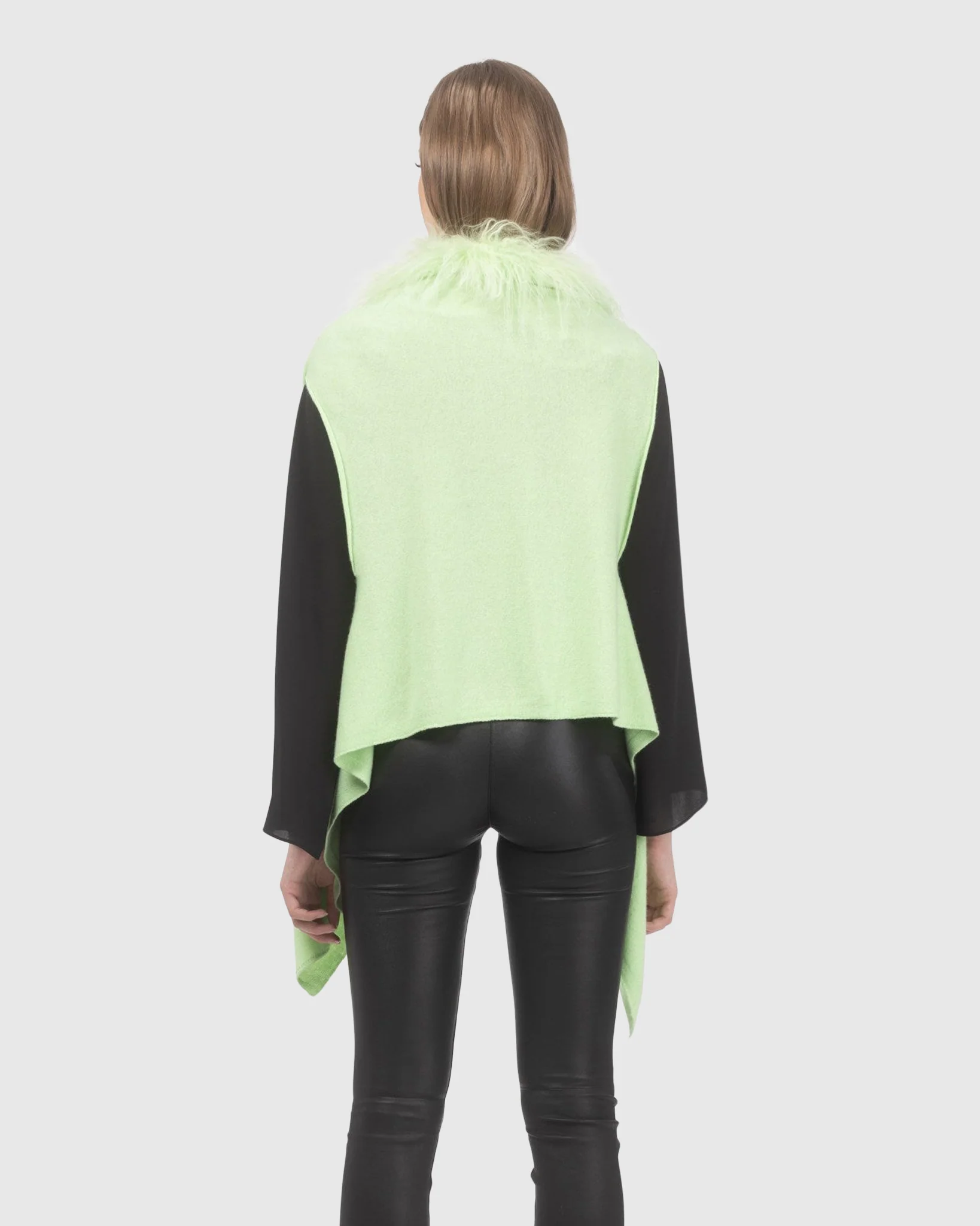Select Cashmere And Merino Wool Blend Vest With Select Mongolian Lamb Trim - Image 11