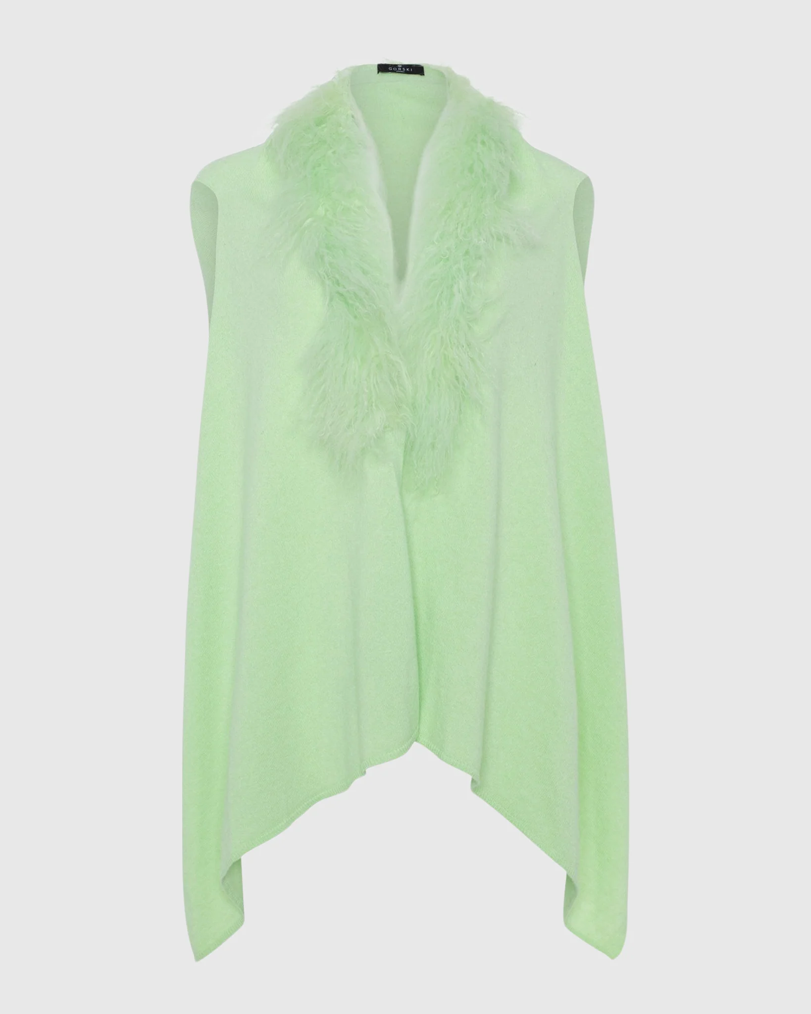 Select Cashmere And Merino Wool Blend Vest With Select Mongolian Lamb Trim - Image 13