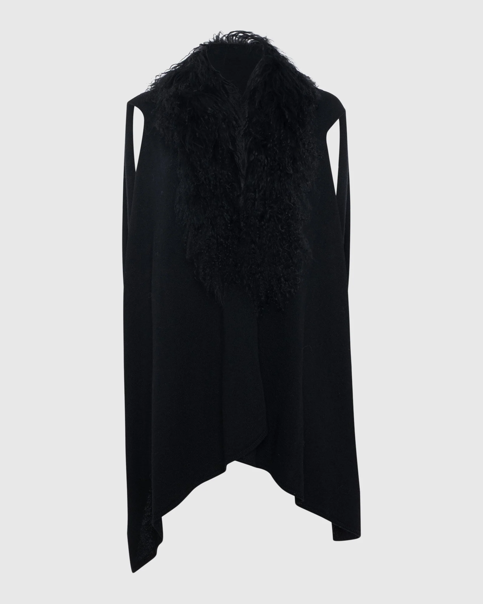 Select Cashmere And Merino Wool Blend Vest With Select Mongolian Lamb Trim - Image 7