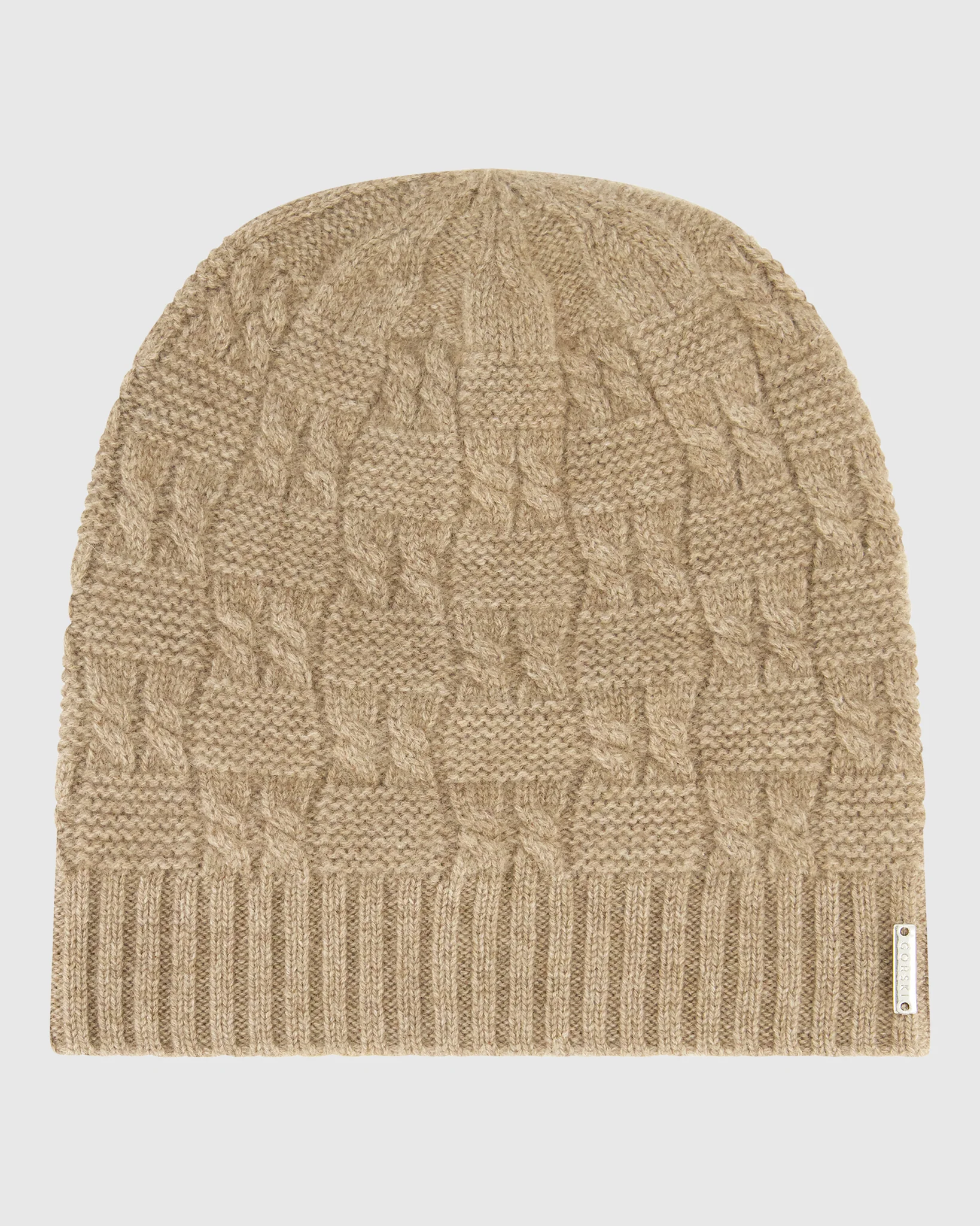 SELECT CASHMERE CABLE KNIT BEANIE HAT - Image 4