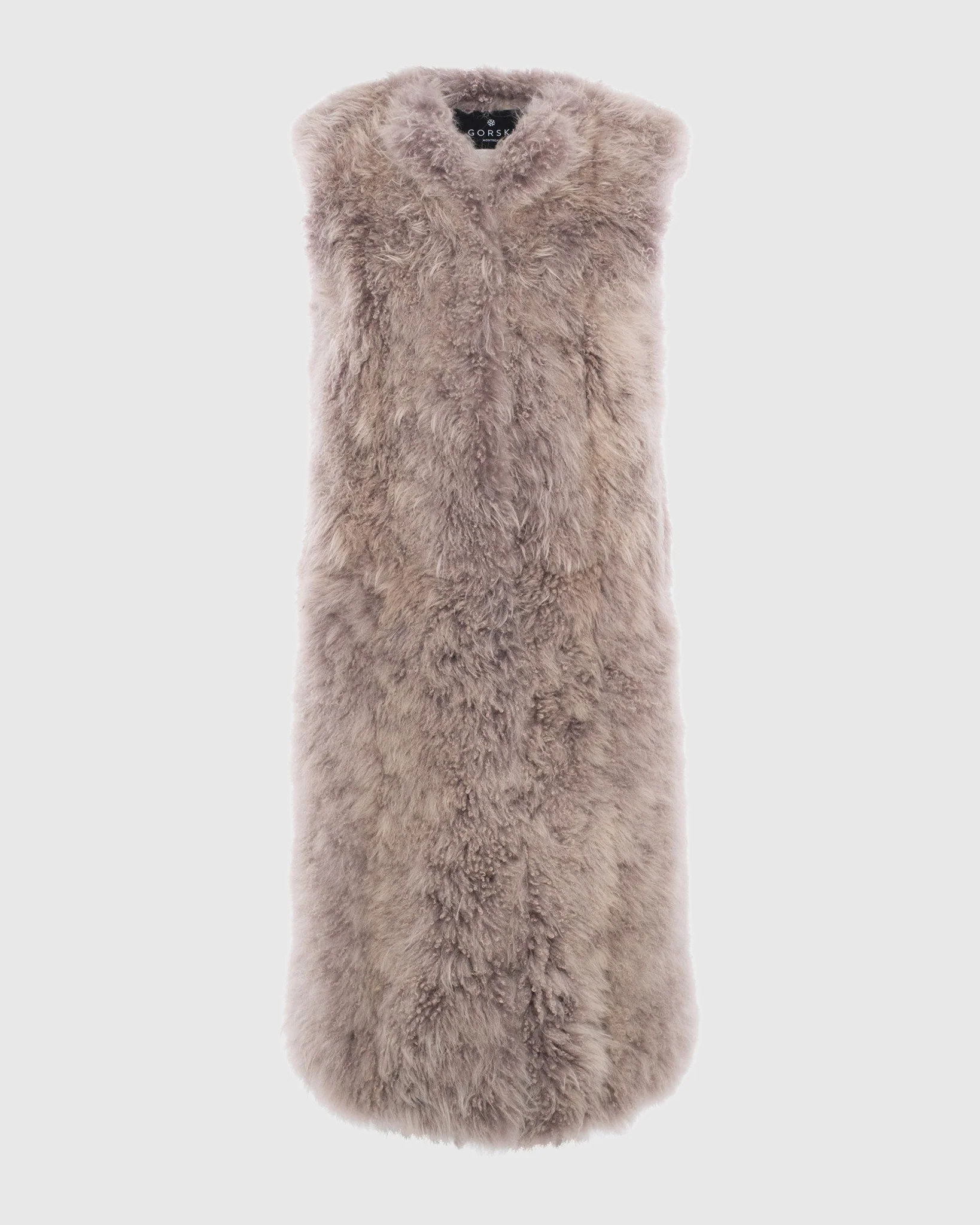 Select Cashmere Goat Collarless Long Vest - Image 14
