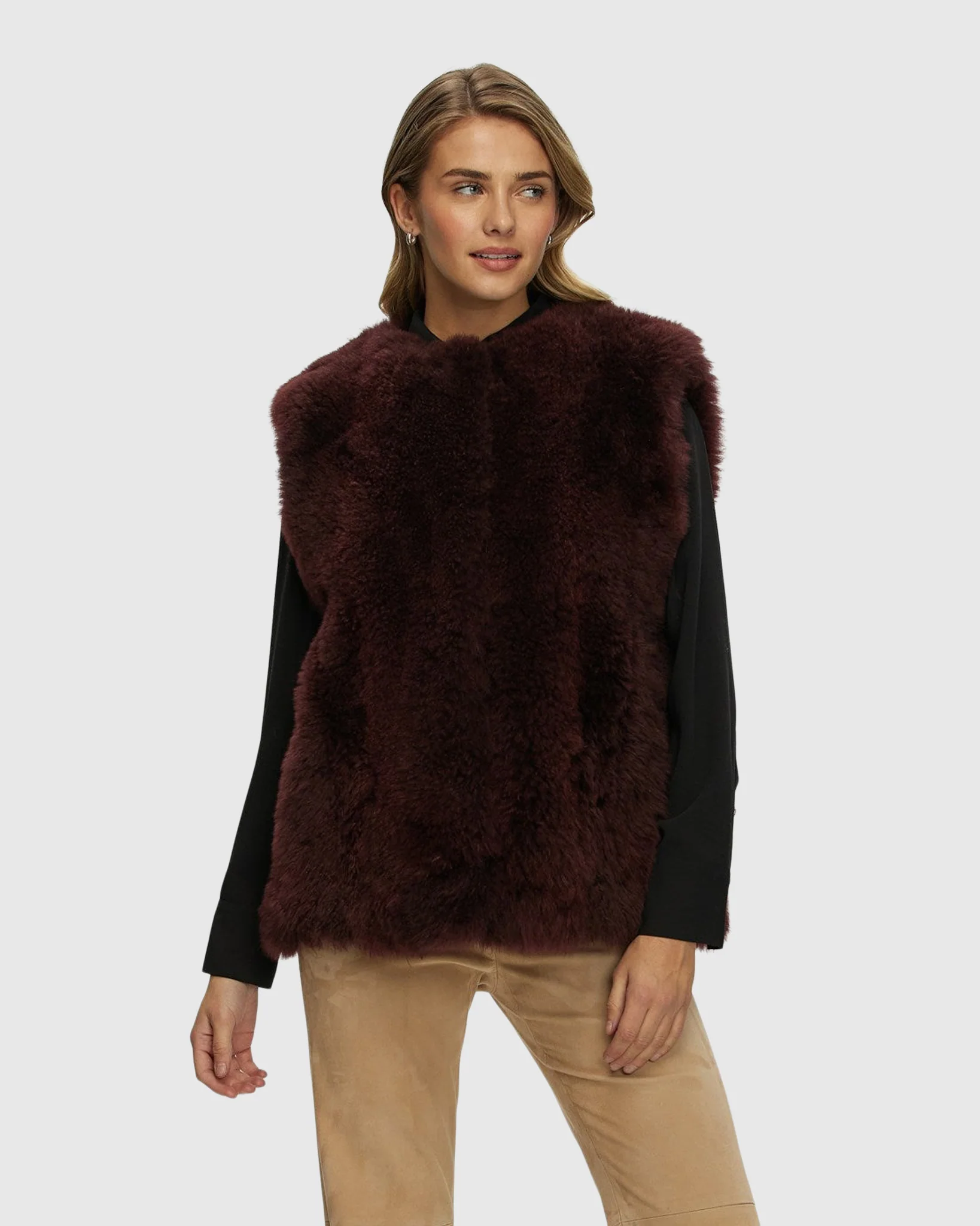 Select Cashmere Goat Collarless Vest - Image 3