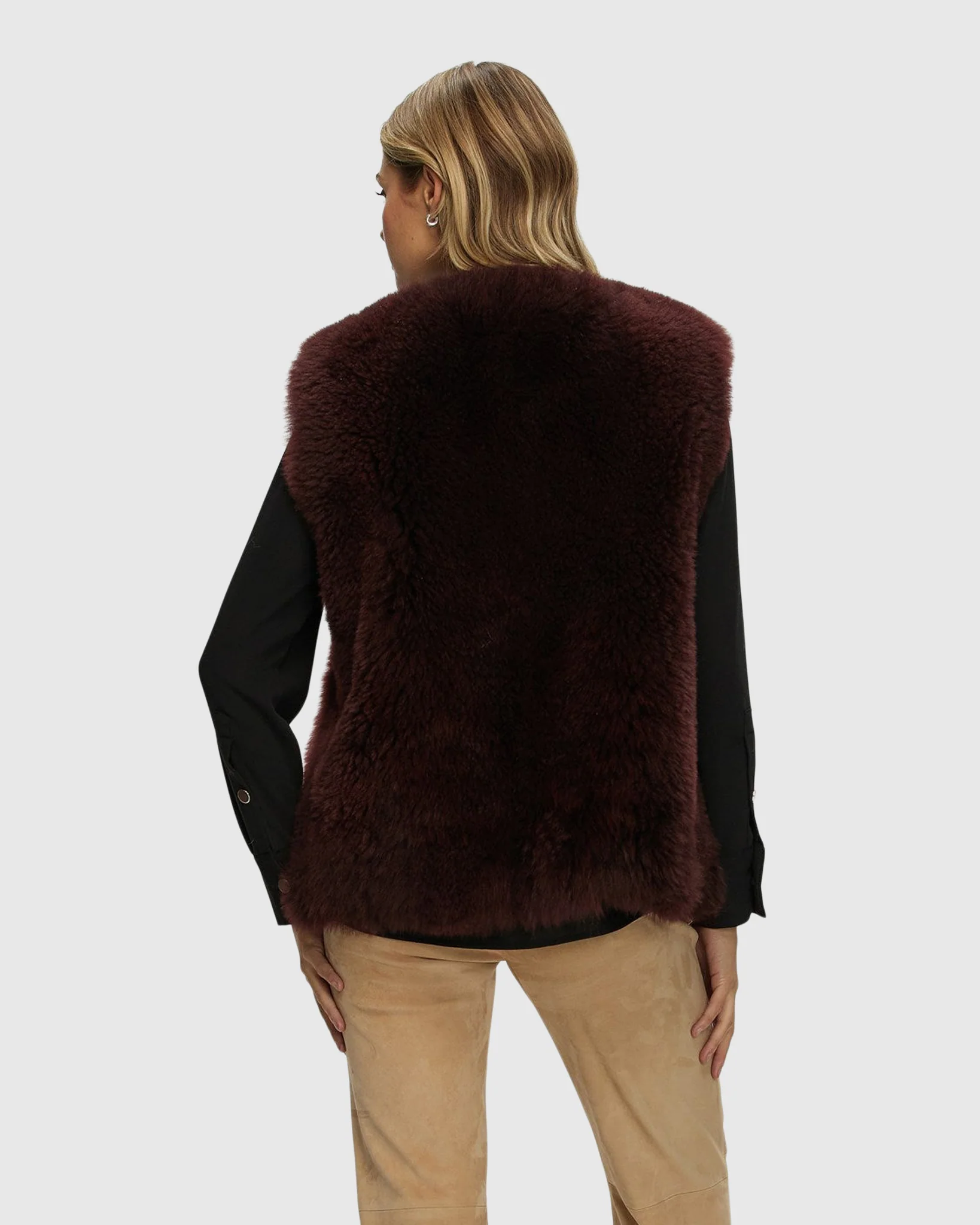 Select Cashmere Goat Collarless Vest - Image 4