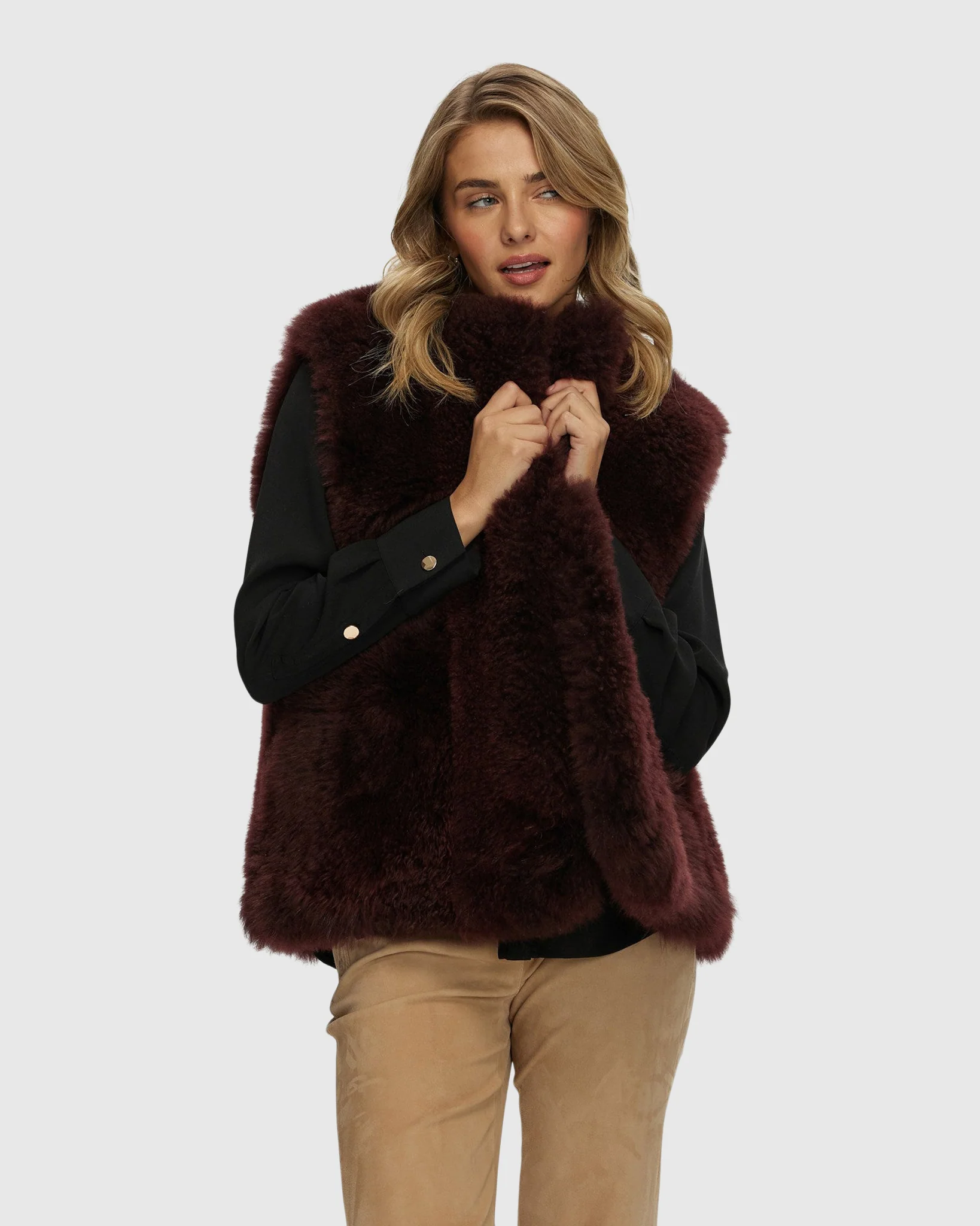 Select Cashmere Goat Collarless Vest - Image 5