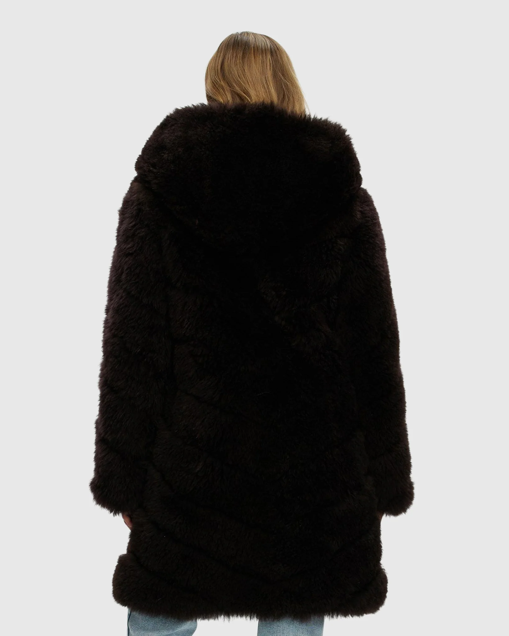 Select Cashmere Goat Diagonal Jacket, Hood - Image 5