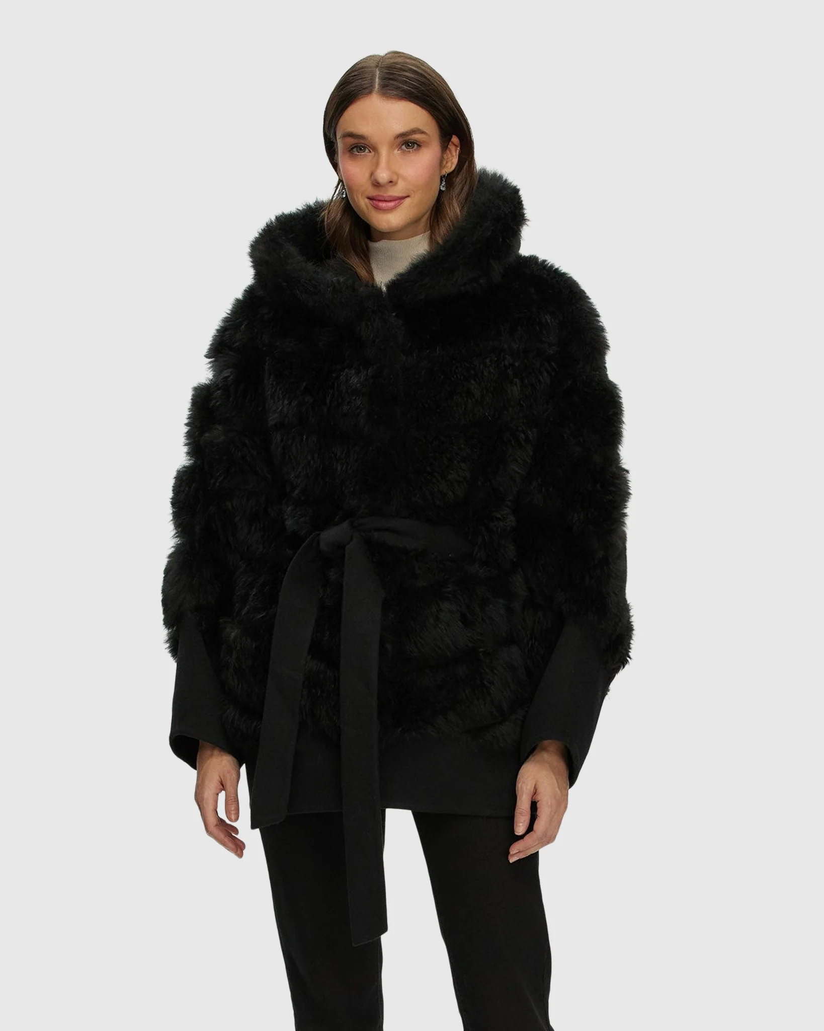 SELECT CASHMERE GOAT DIAGONAL PARKA WITH LORO PIANA CASHMERE TRIM