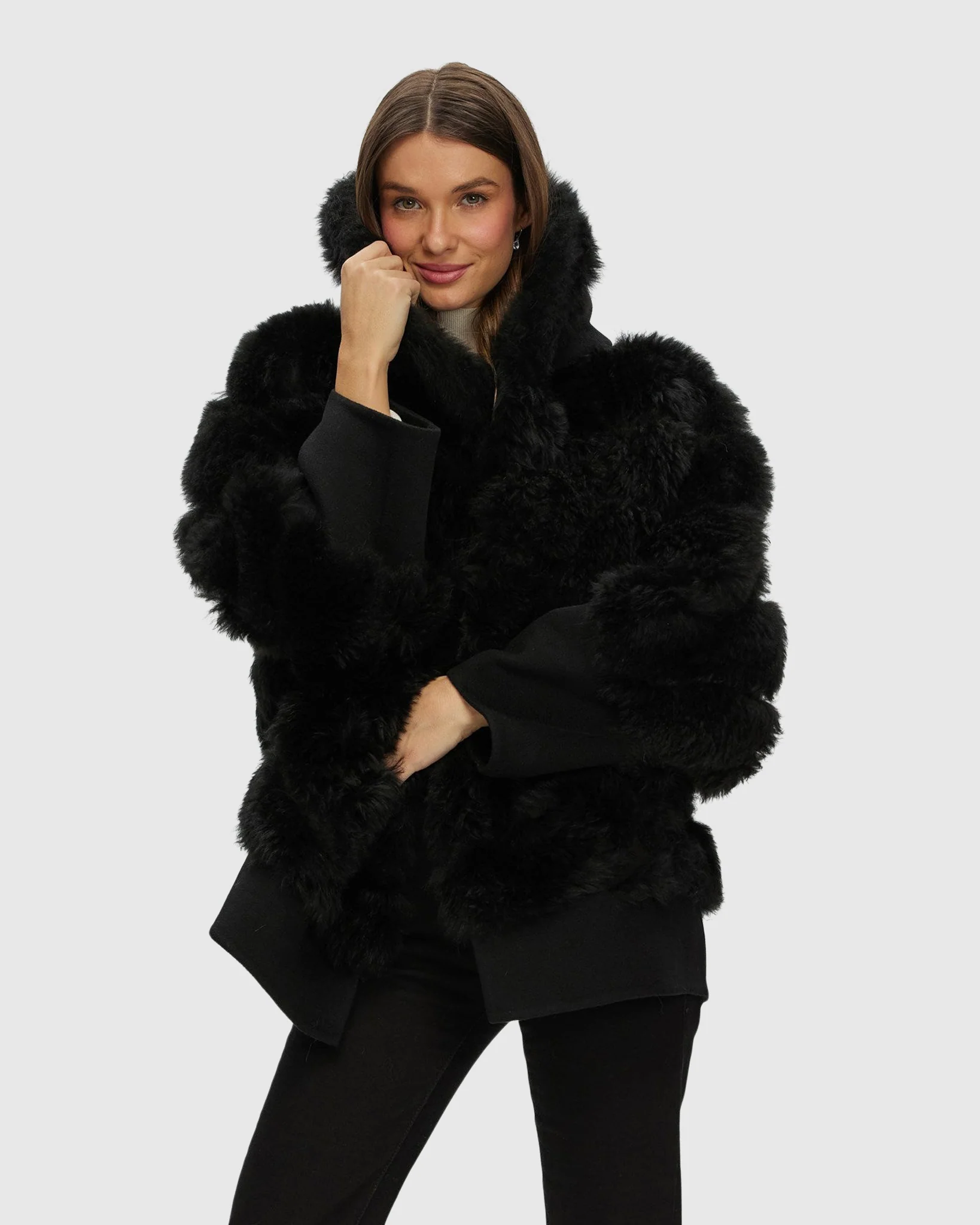 SELECT CASHMERE GOAT DIAGONAL PARKA WITH LORO PIANA CASHMERE TRIM - Image 6