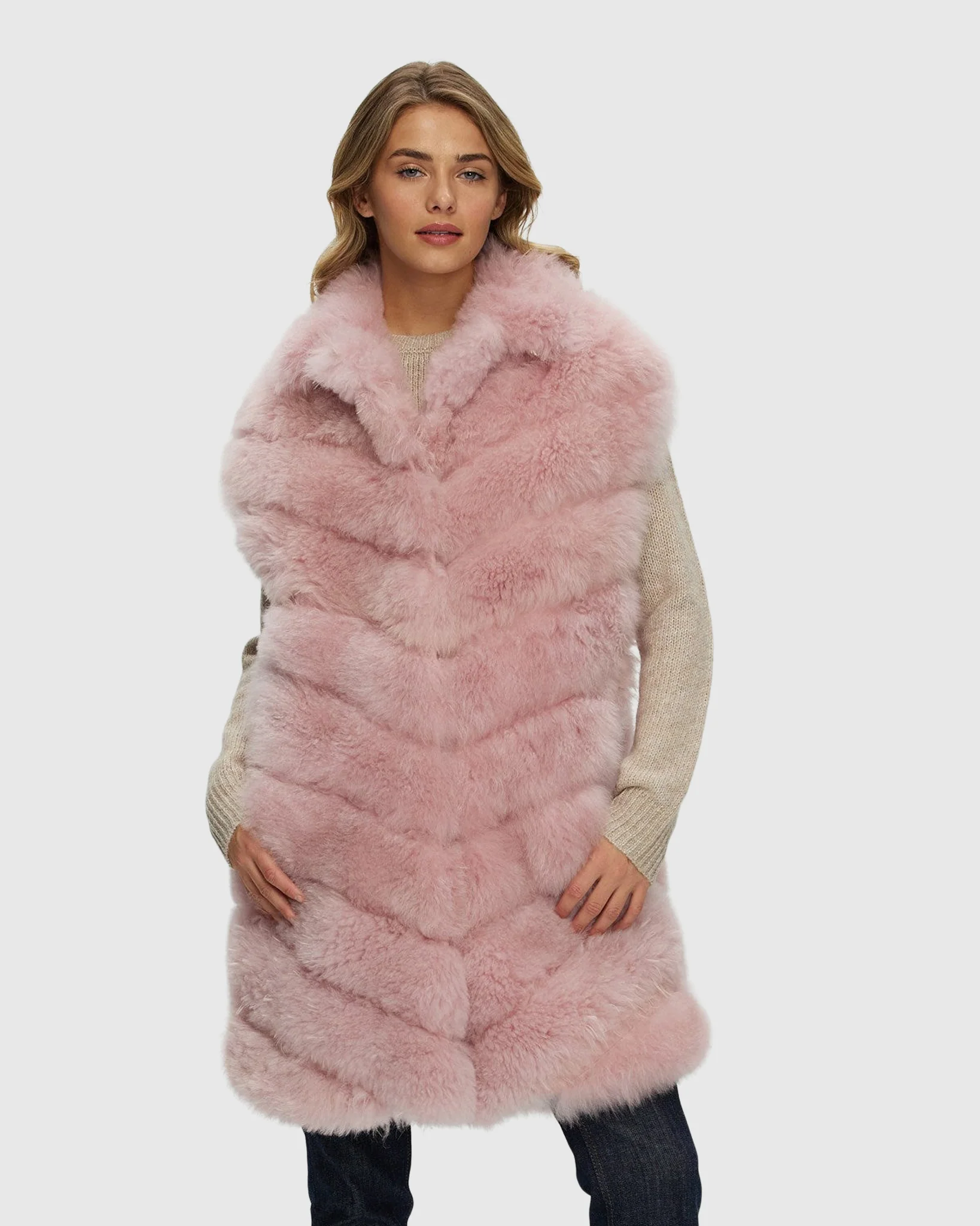 Select Cashmere Goat Diagonal Vest - Image 2