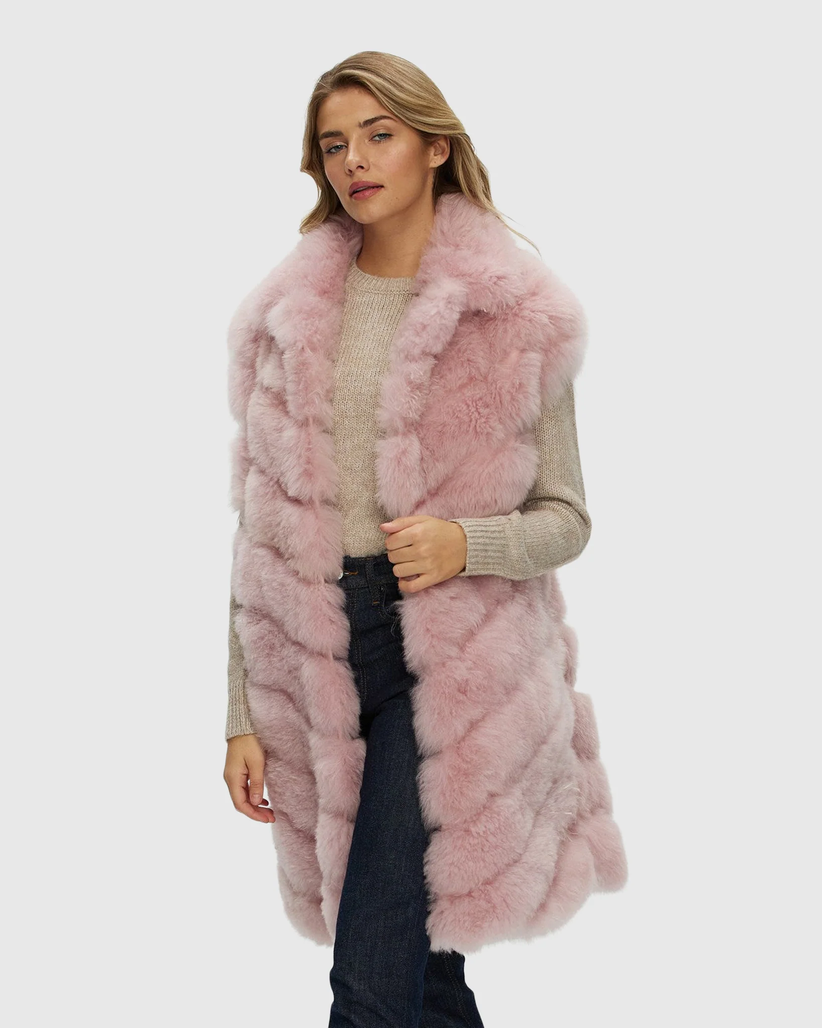 Select Cashmere Goat Diagonal Vest - Image 3