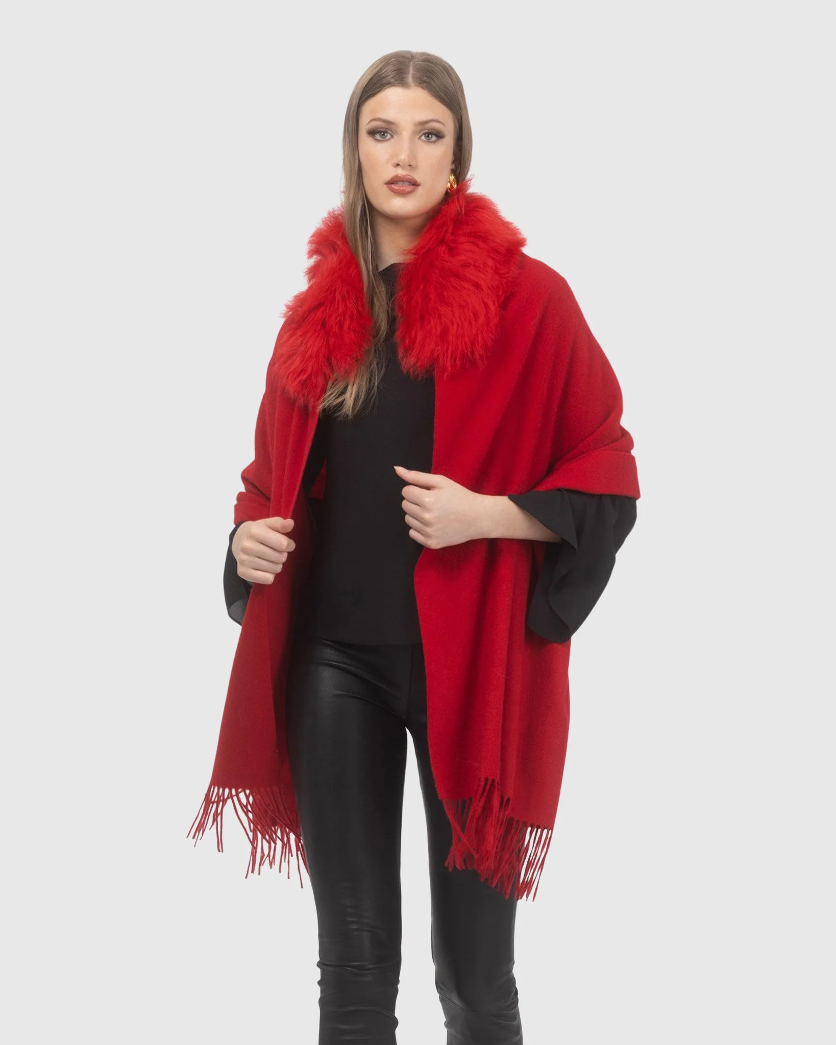 SELECT CASHMERE STOLE WITH SELECT LAMB COLLAR - Image 41
