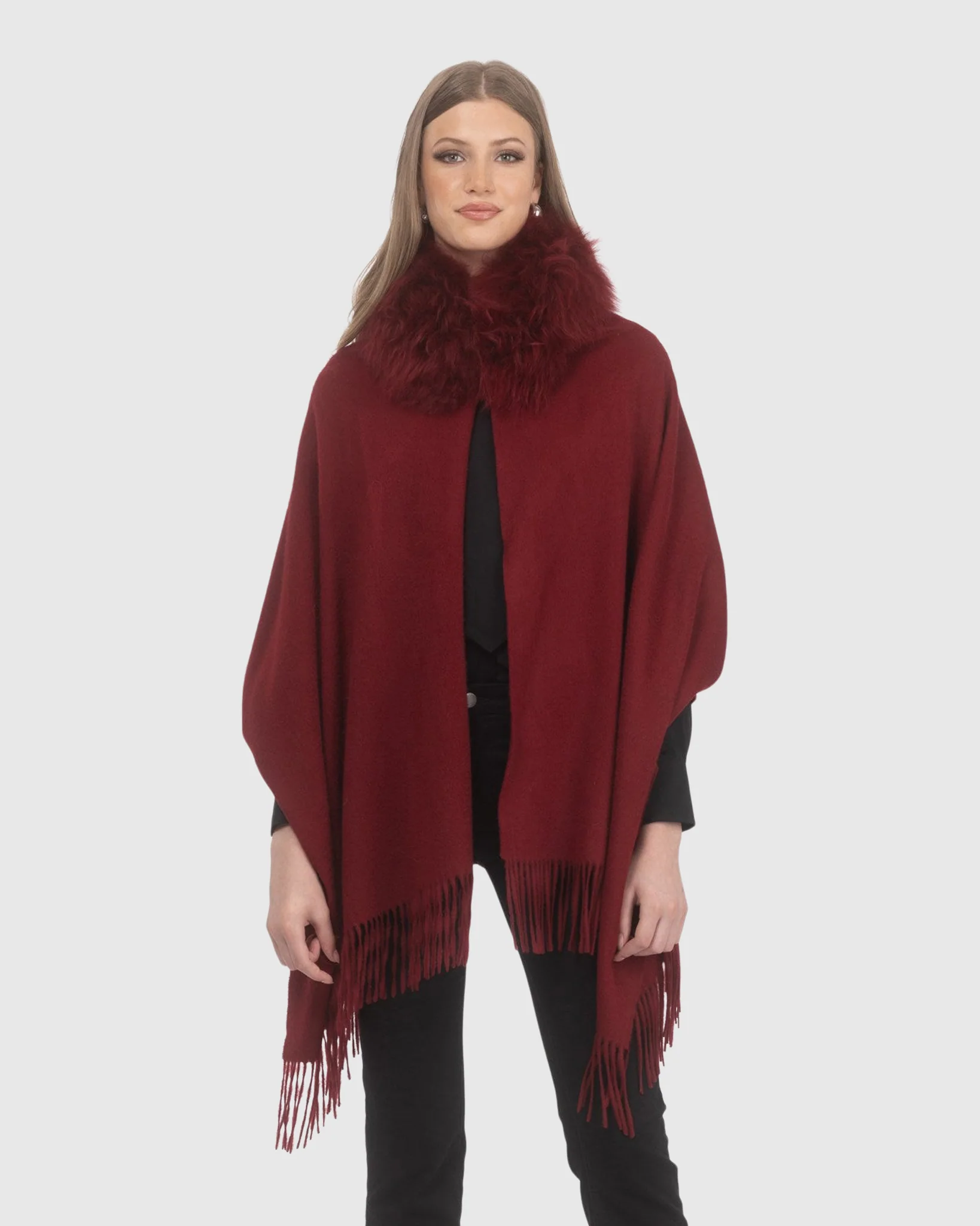 SELECT CASHMERE STOLE WITH SELECT LAMB COLLAR - Image 46
