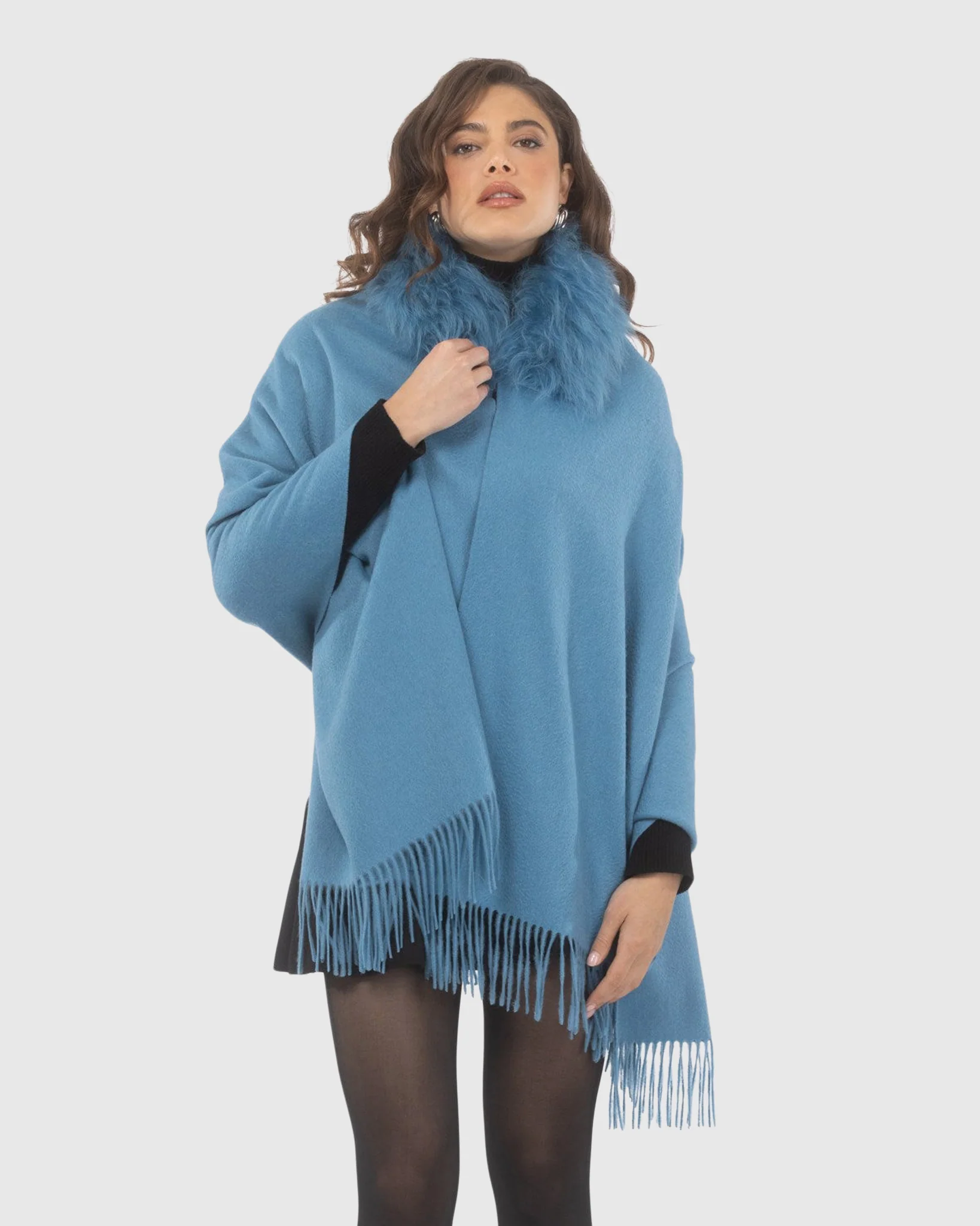 SELECT CASHMERE STOLE WITH SELECT LAMB COLLAR - Image 55