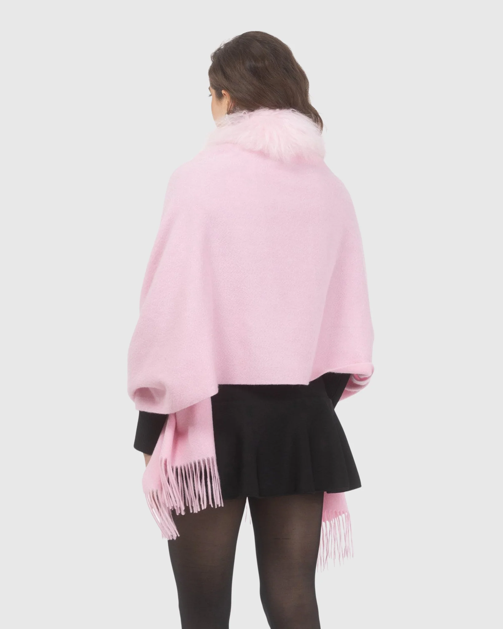 SELECT CASHMERE STOLE WITH SELECT LAMB COLLAR - Image 6