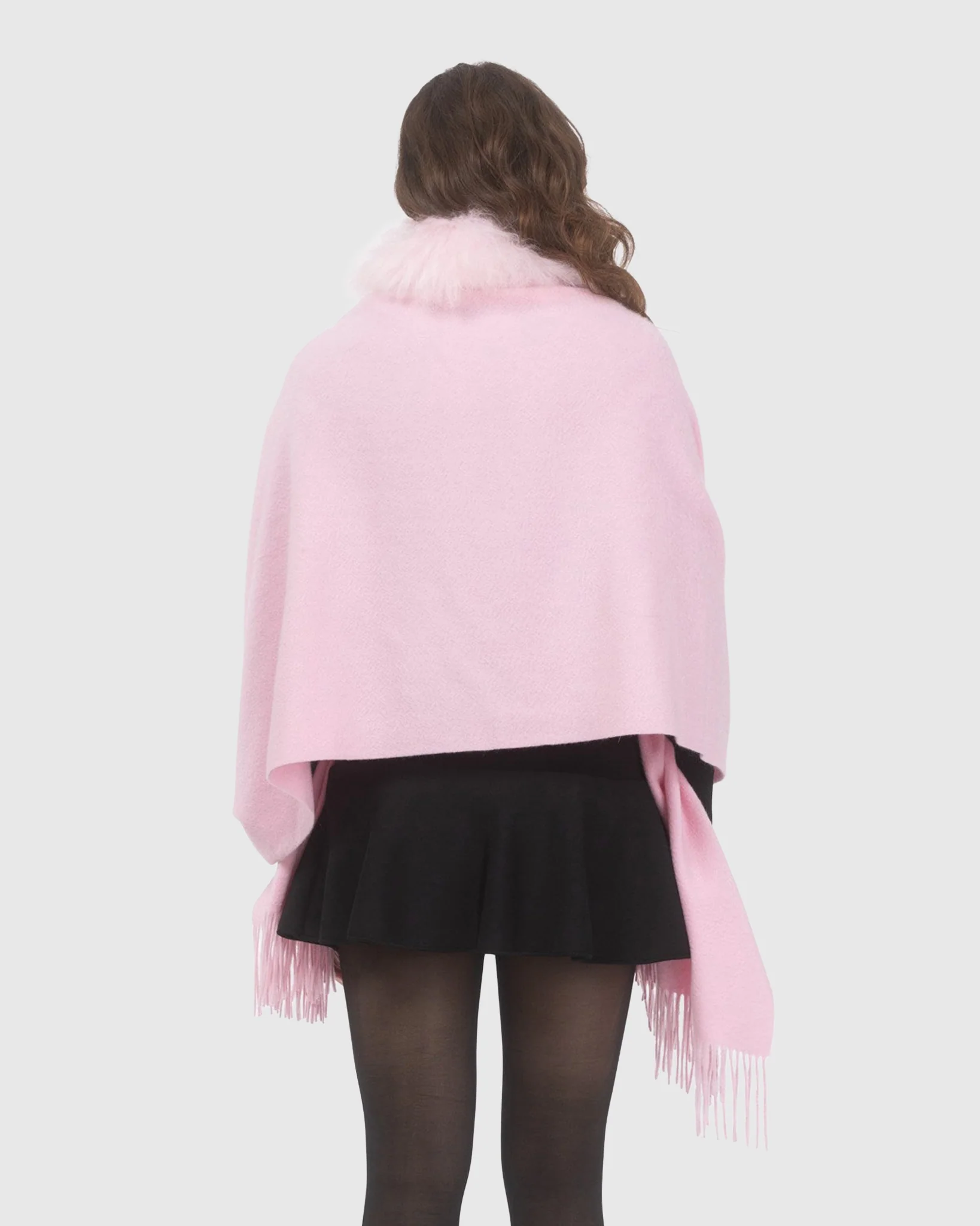SELECT CASHMERE STOLE WITH SELECT LAMB COLLAR - Image 7