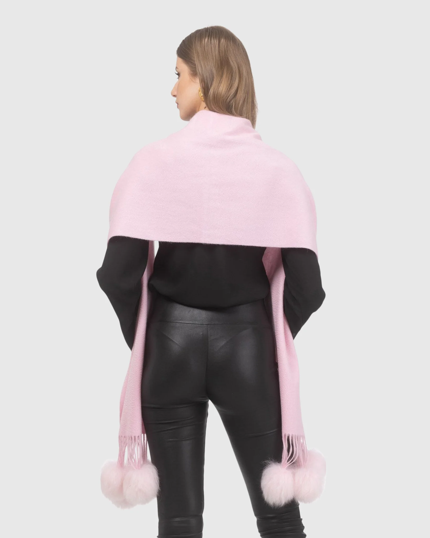 SELECT CASHMERE STOLE WITH SELECT LAMB POMPOMS - Image 30