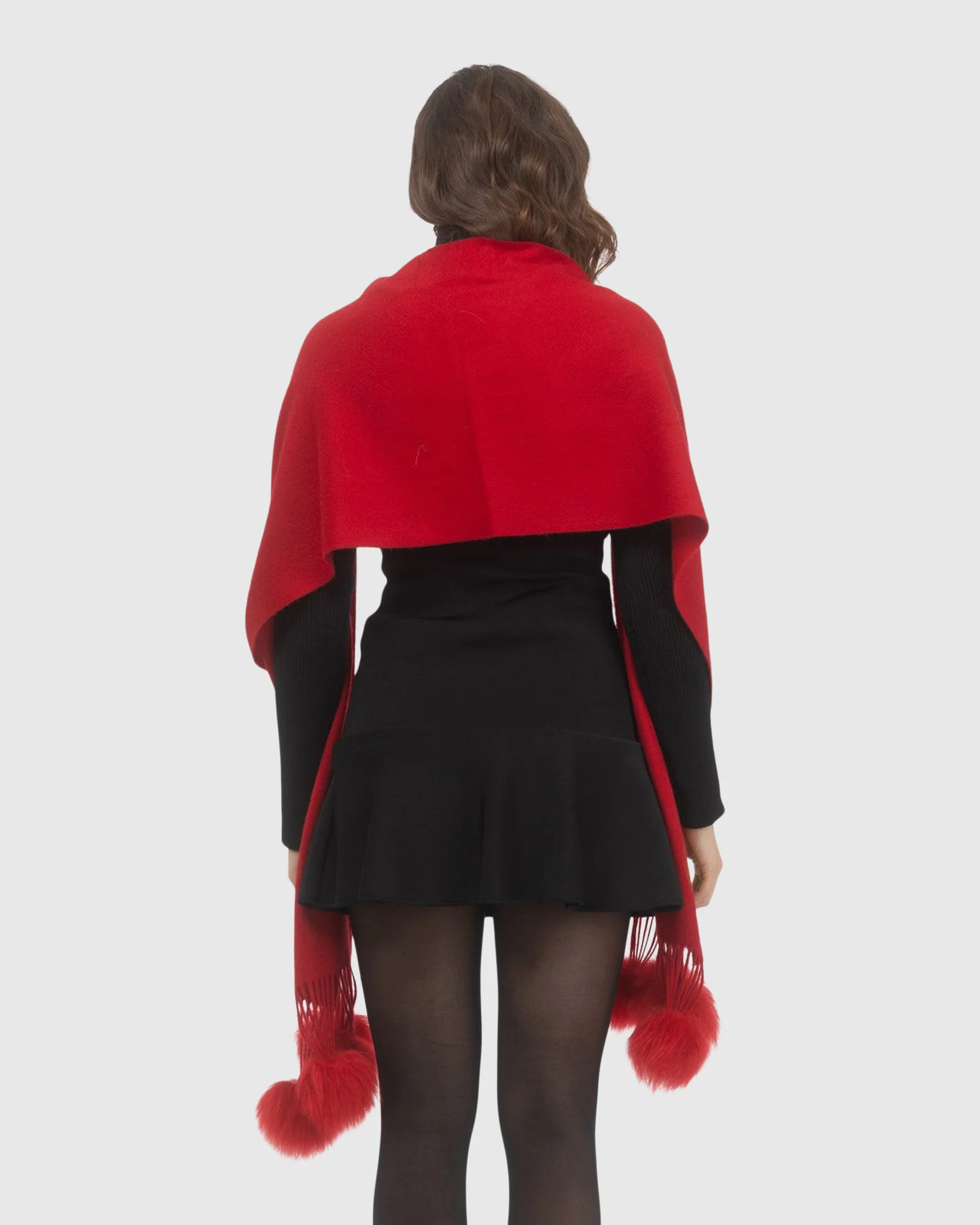 SELECT CASHMERE STOLE WITH SELECT LAMB POMPOMS - Image 37
