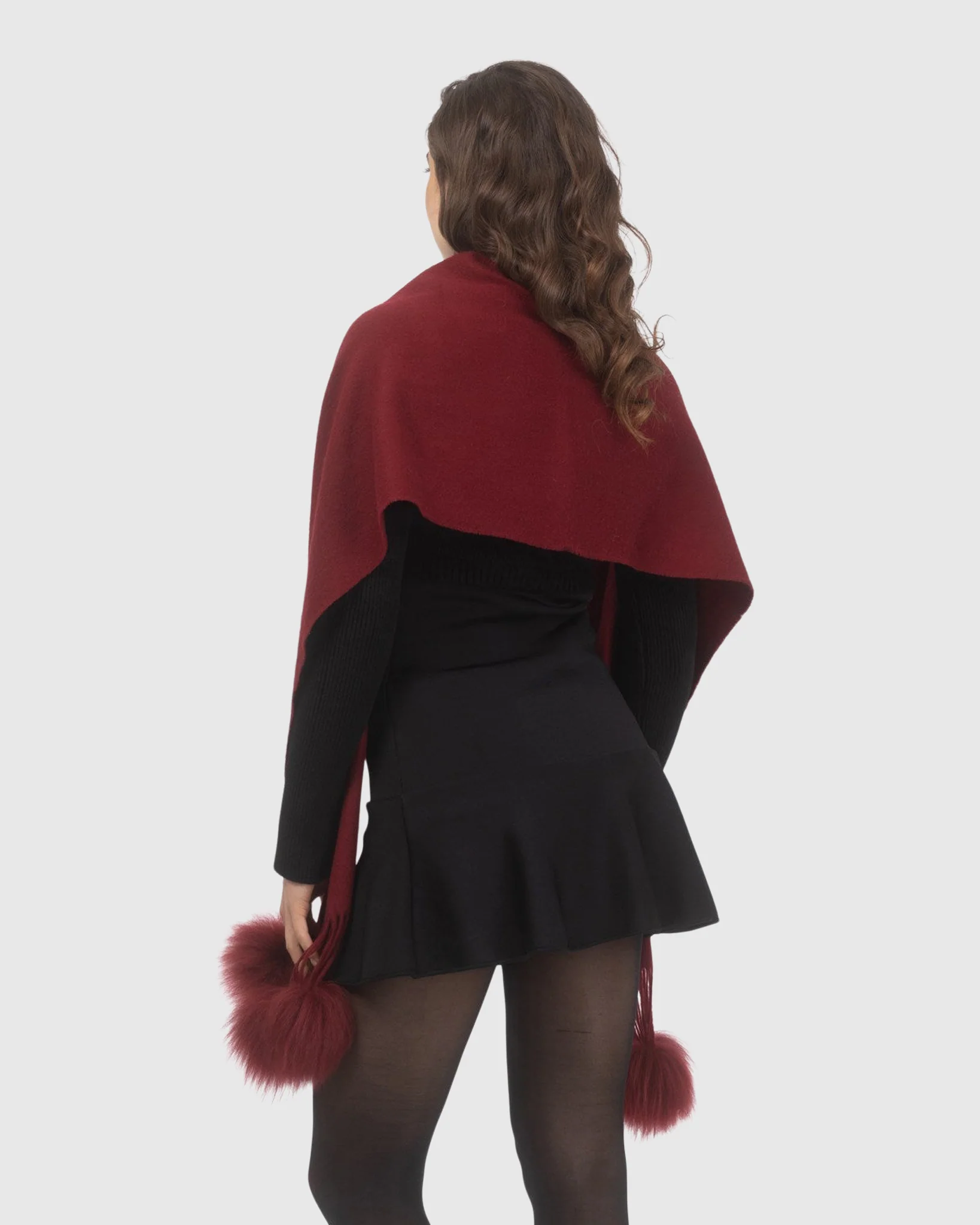 SELECT CASHMERE STOLE WITH SELECT LAMB POMPOMS - Image 45